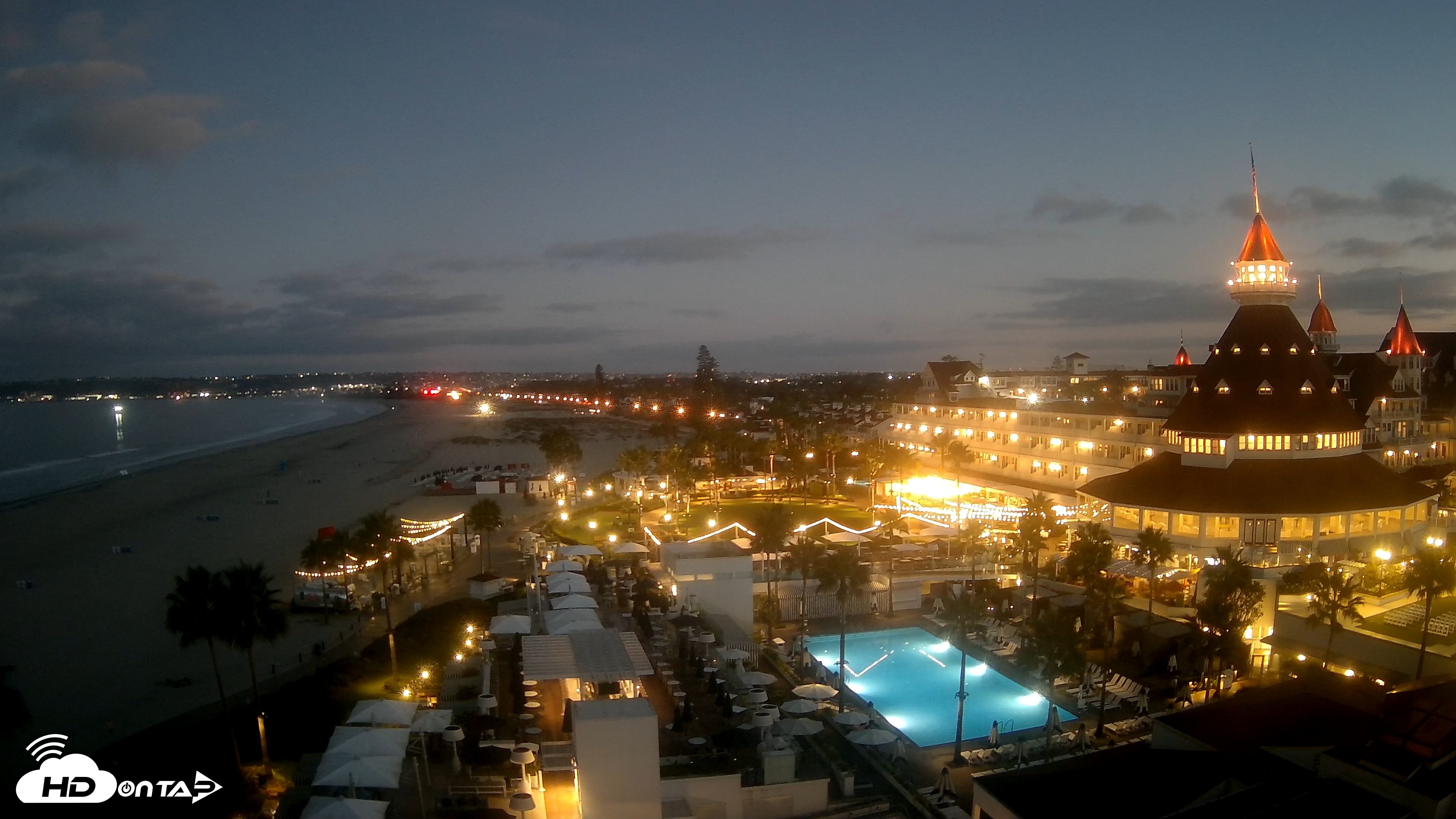 Snapshot of Hotel Del Coronado 4K Fixed Live Cam taken Sep 4, 2026, 6:01am PDT