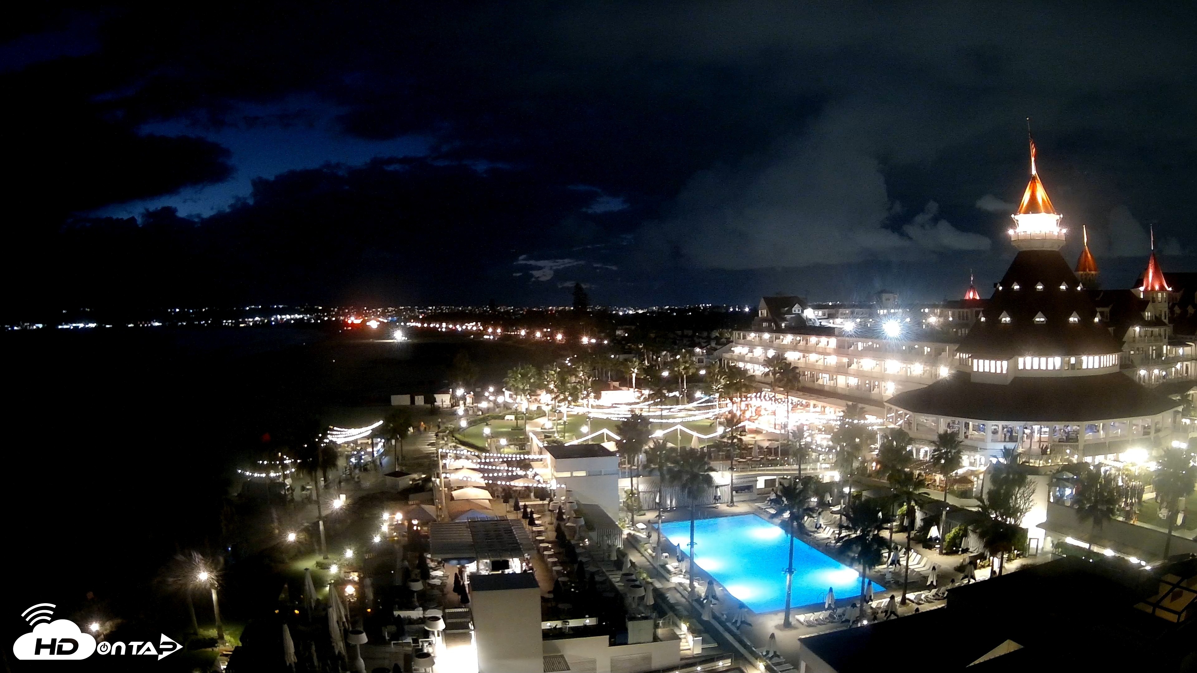 Snapshot of Hotel Del Coronado 4K Fixed Live Cam taken Oct 23, 2026, 6:50pm PDT