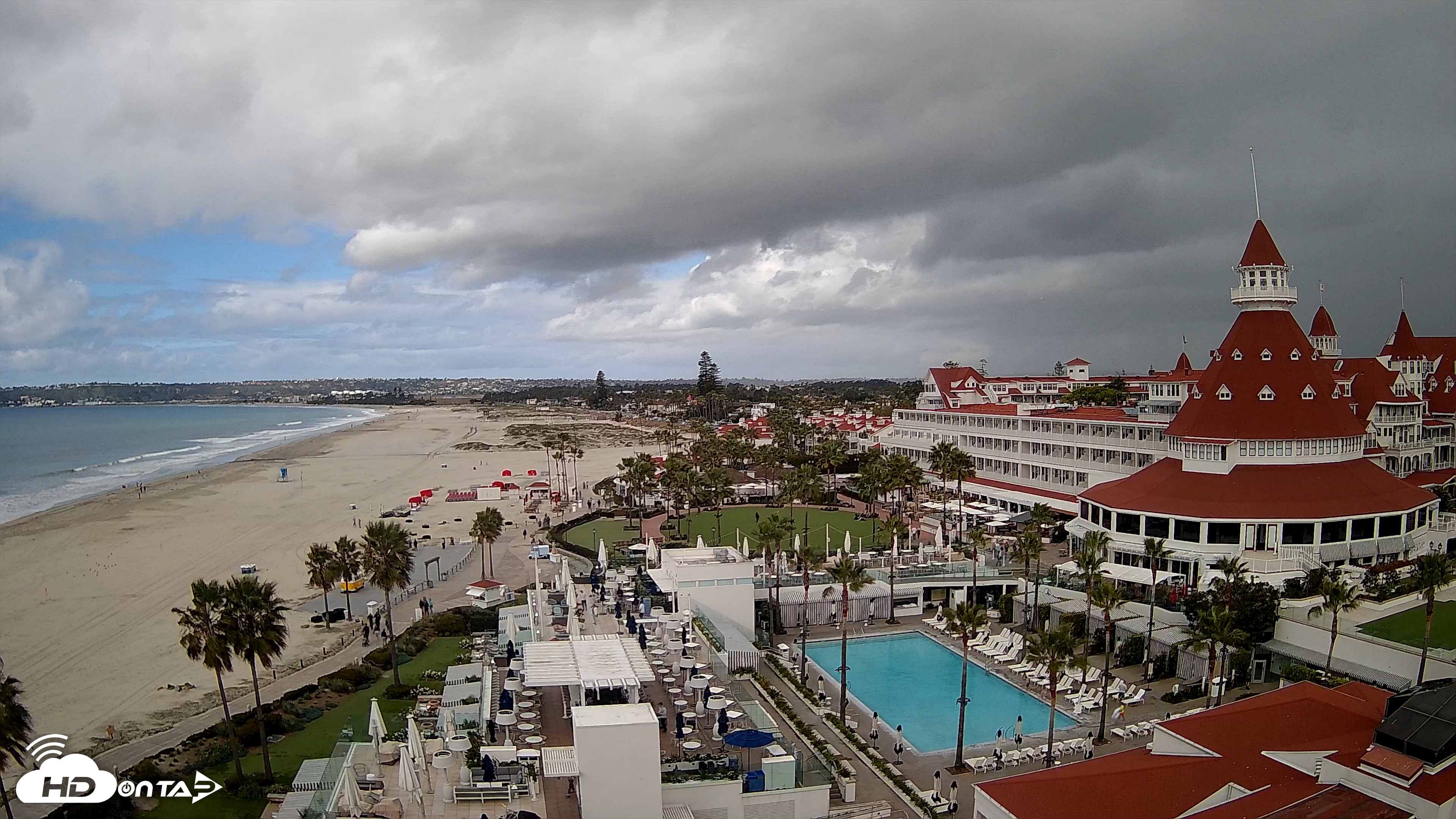 Snapshot of Hotel Del Coronado 4K Fixed Live Cam taken Feb 19, 2026, 11:10am PST