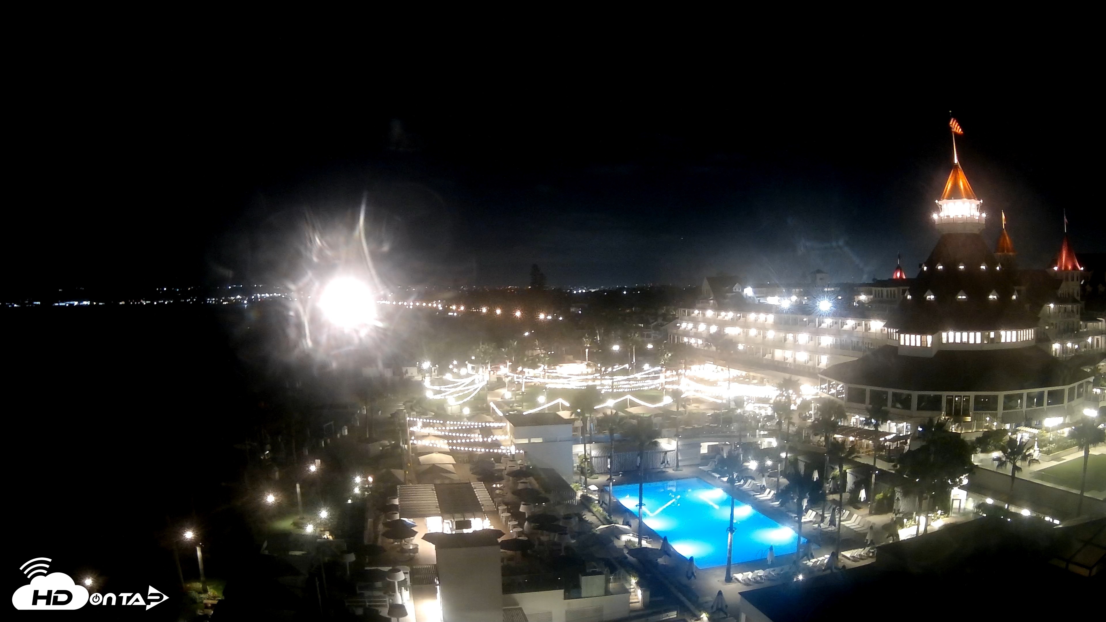 Snapshot of Hotel Del Coronado 4K Fixed Live Cam taken Jul 2, 2026, 11:04pm PDT