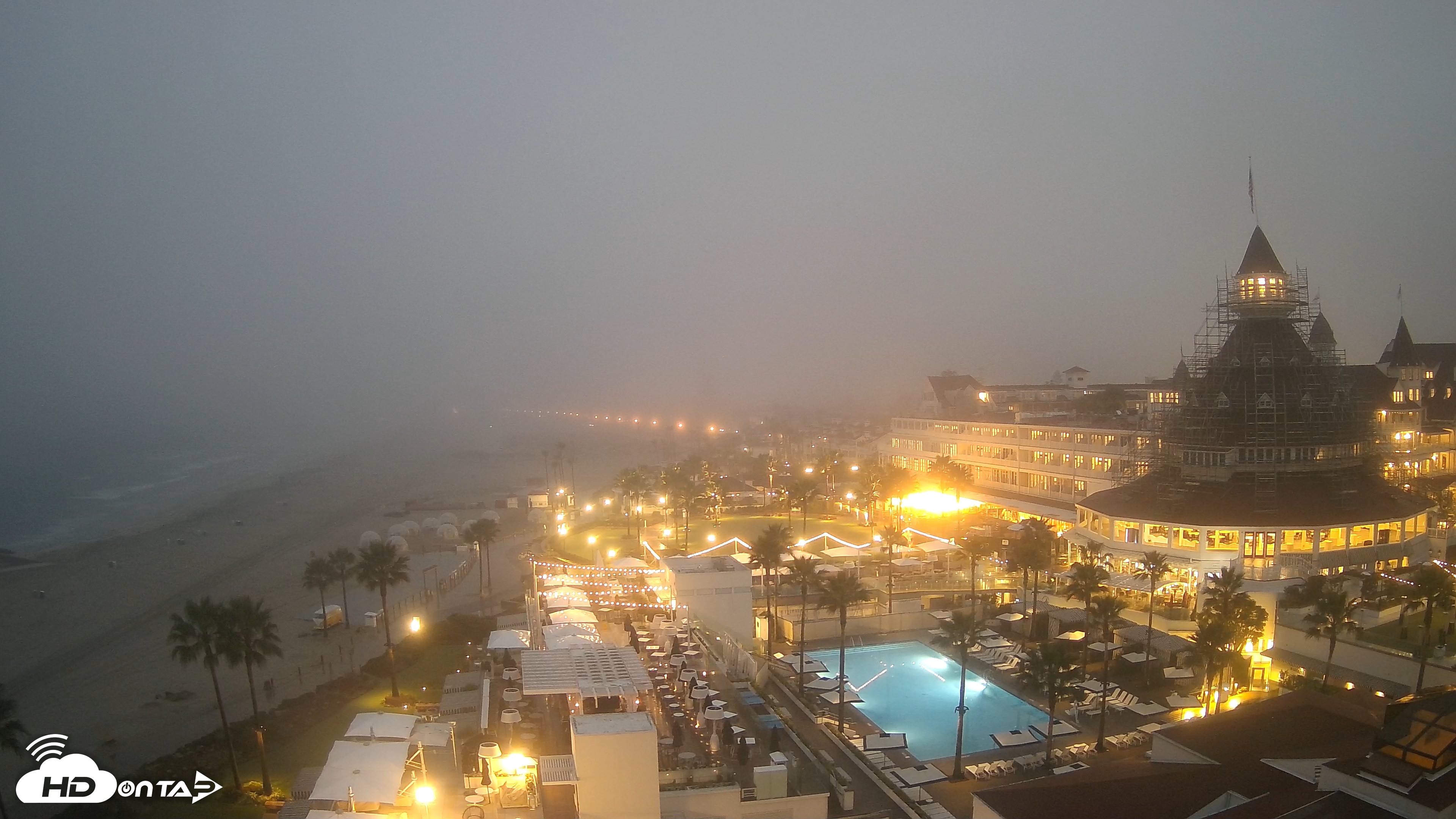 Snapshot of Hotel Del Coronado 4K Fixed Live Cam taken Feb 7, 2025, 6:20am PST