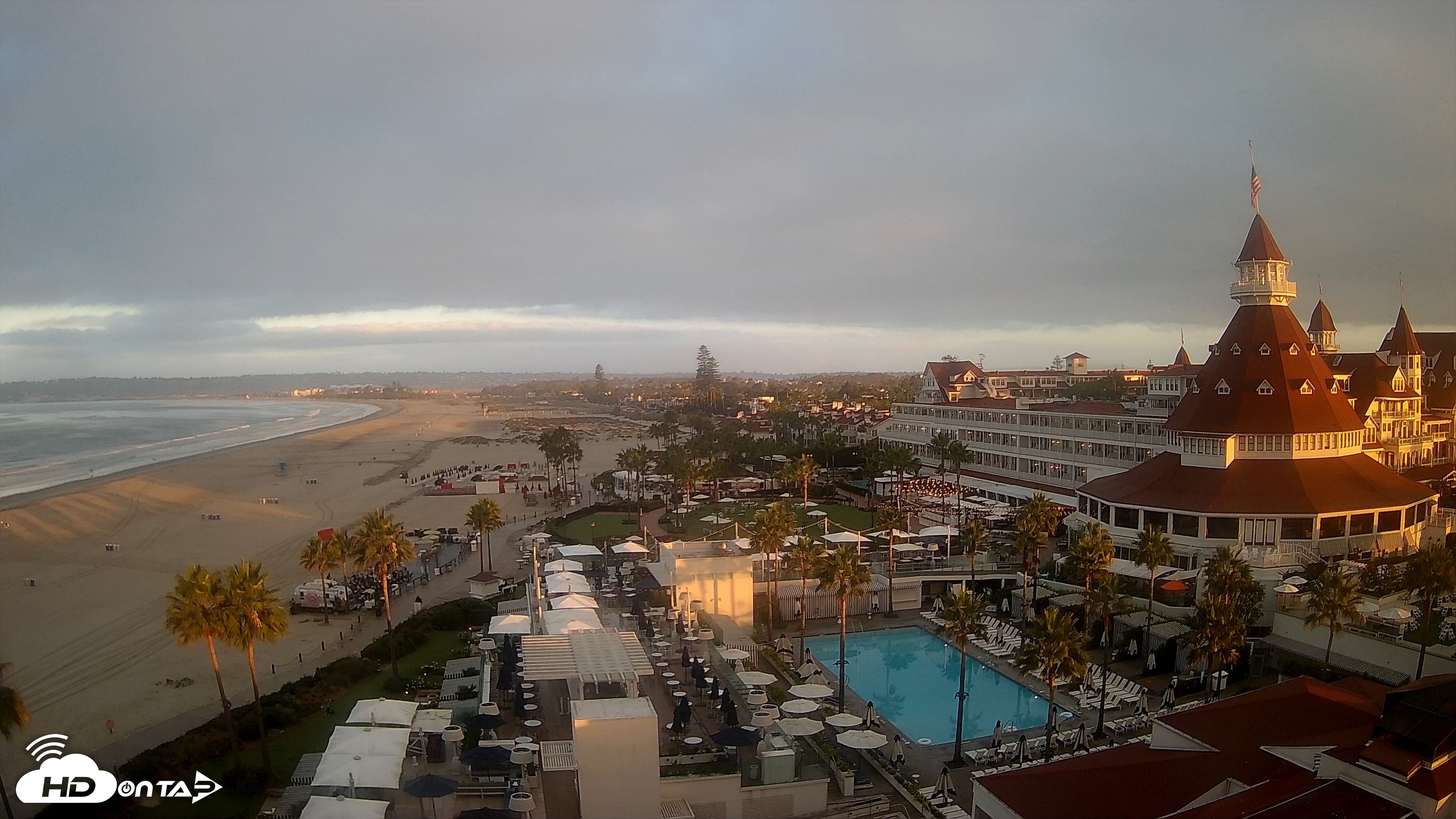 Snapshot of Hotel Del Coronado 4K Fixed Live Cam taken Sep 1, 2026, 6:46am PDT