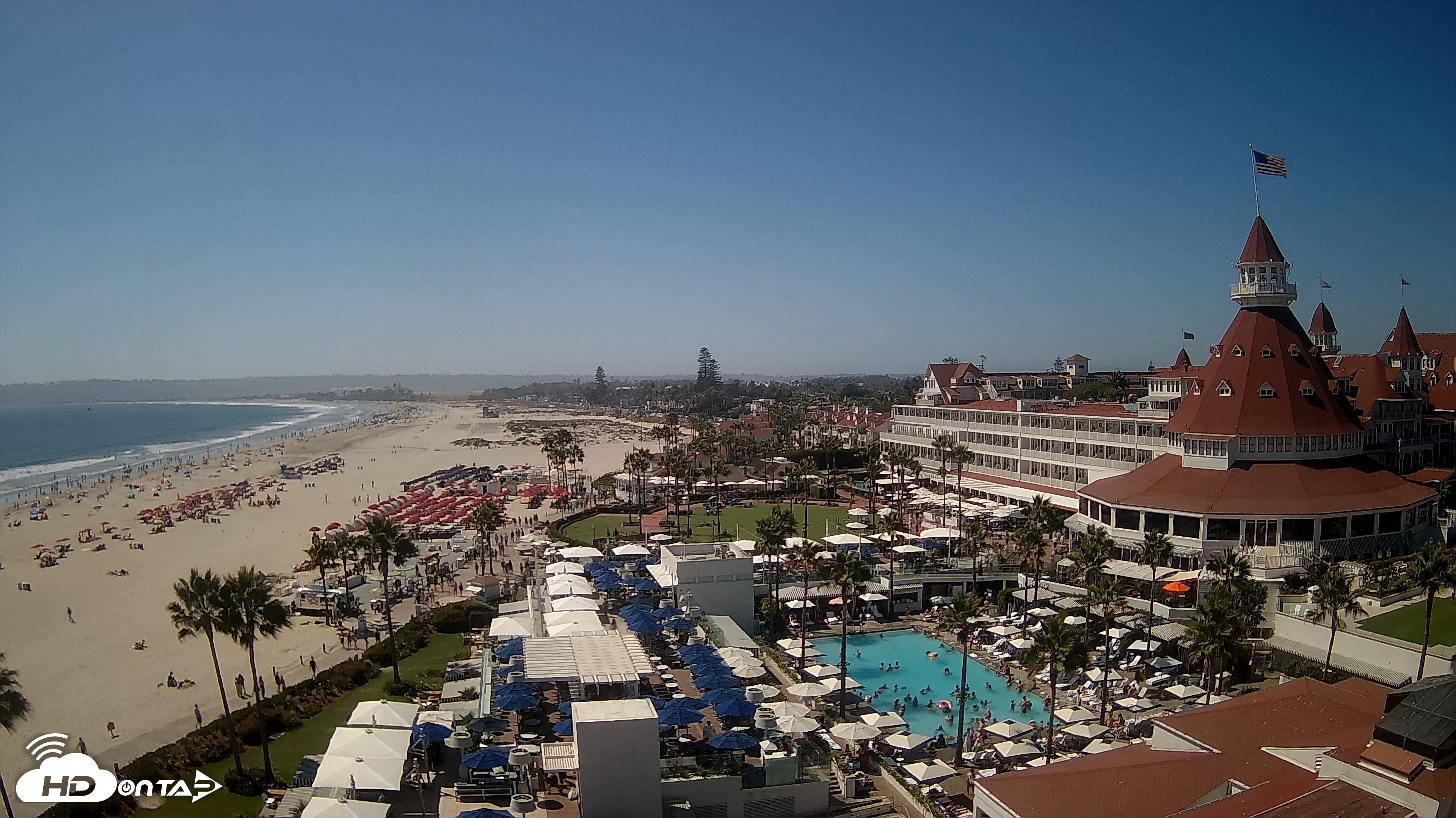 Snapshot of Hotel Del Coronado 4K Fixed Live Cam taken Aug 1, 2026, 3:20pm PDT