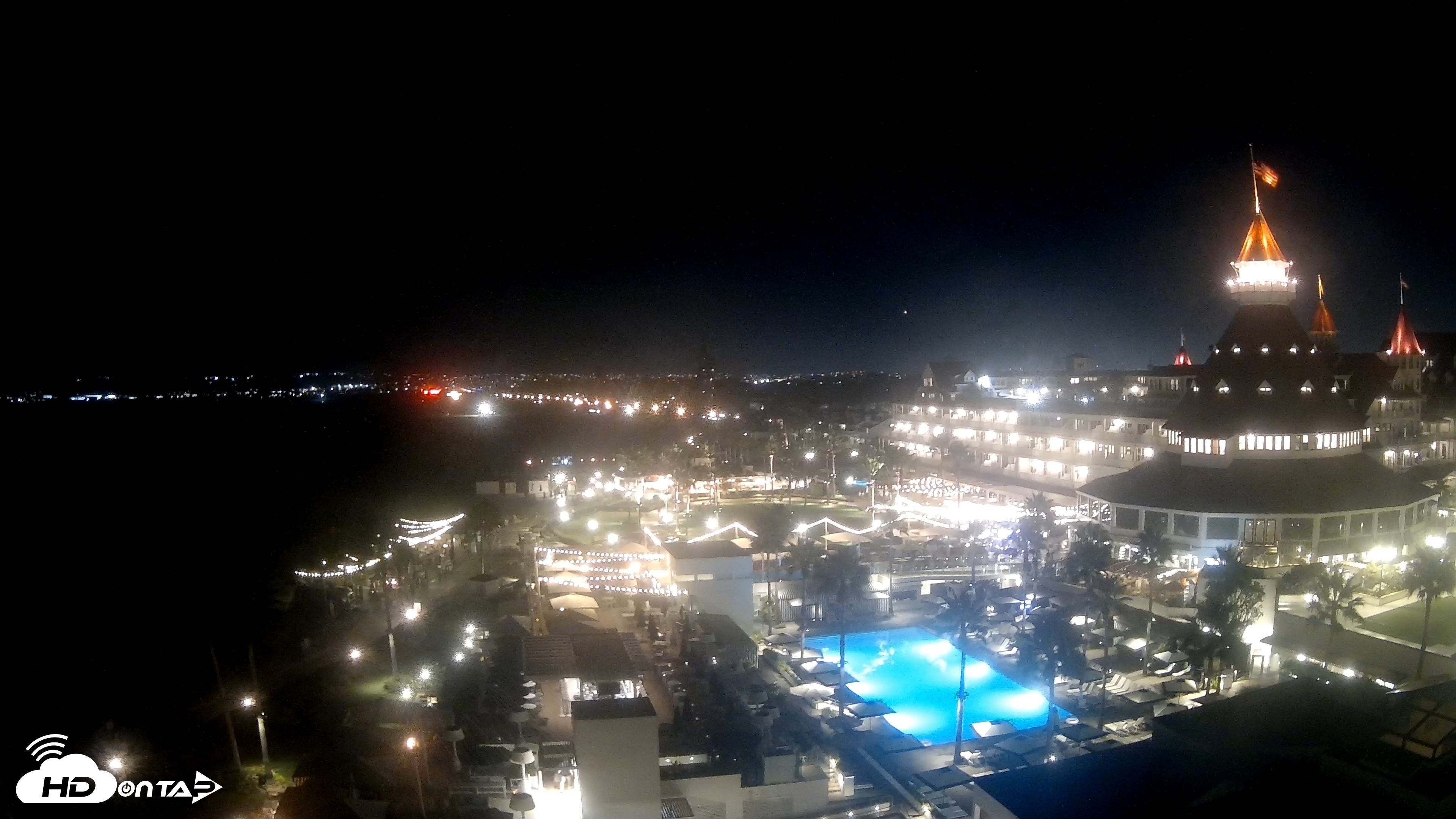 Snapshot of Hotel Del Coronado 4K Fixed Live Cam taken Sep 4, 2026, 8:41pm PDT