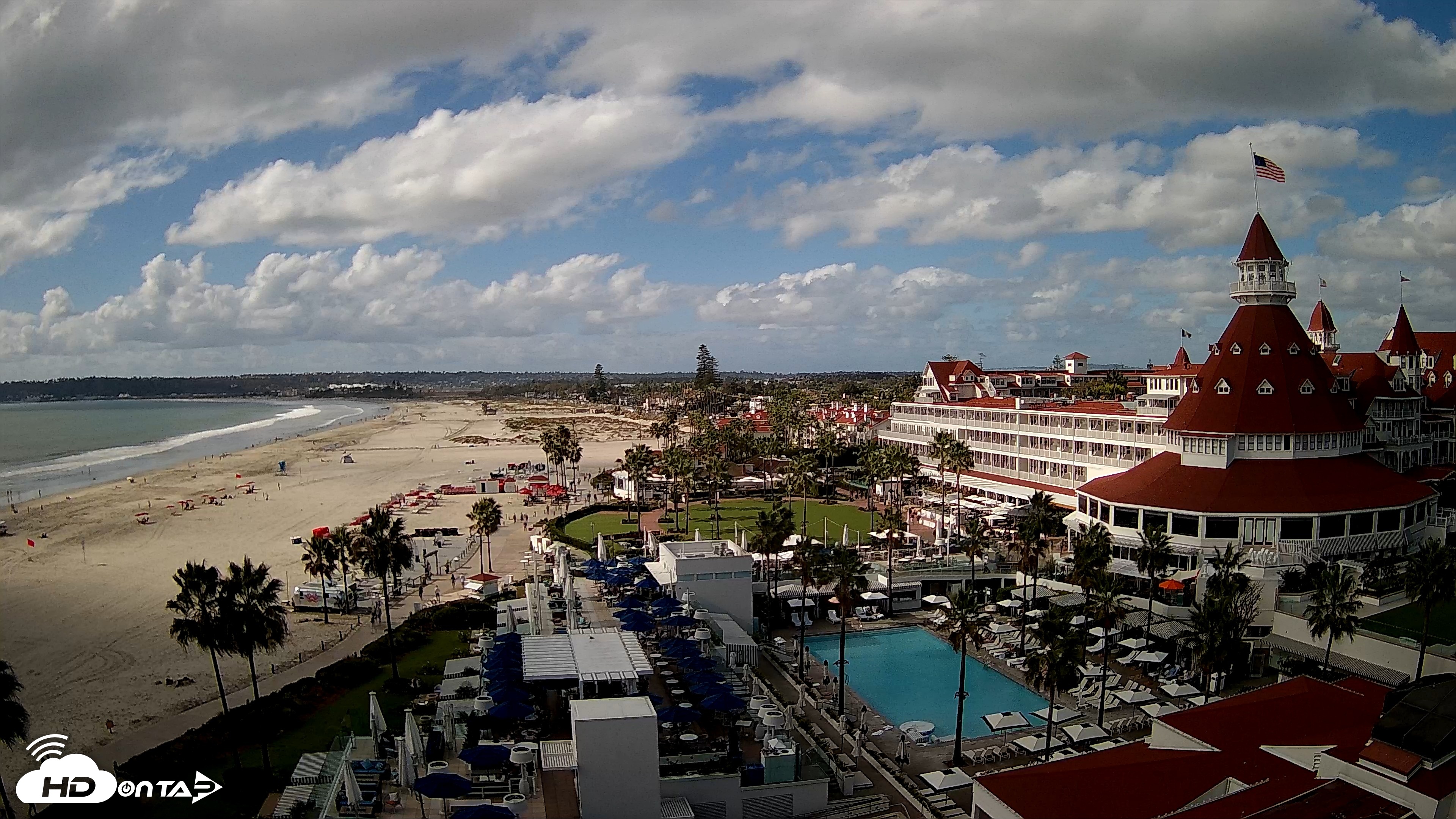 Snapshot of Hotel Del Coronado 4K Fixed Live Cam taken Oct 12, 2026, 3:00pm PDT