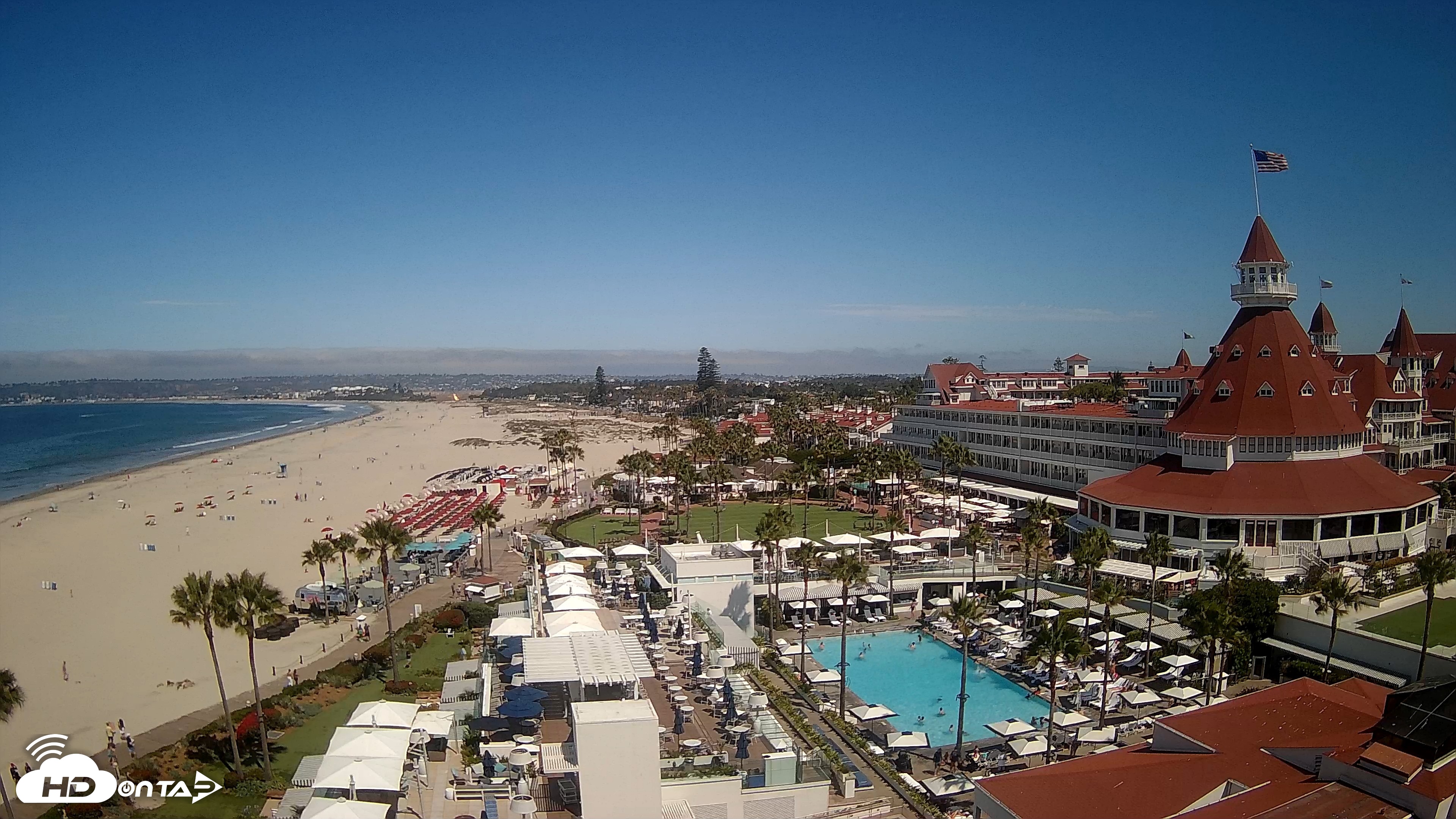 Snapshot of Hotel Del Coronado 4K Fixed Live Cam taken Jun 13, 2026, 10:34am PDT