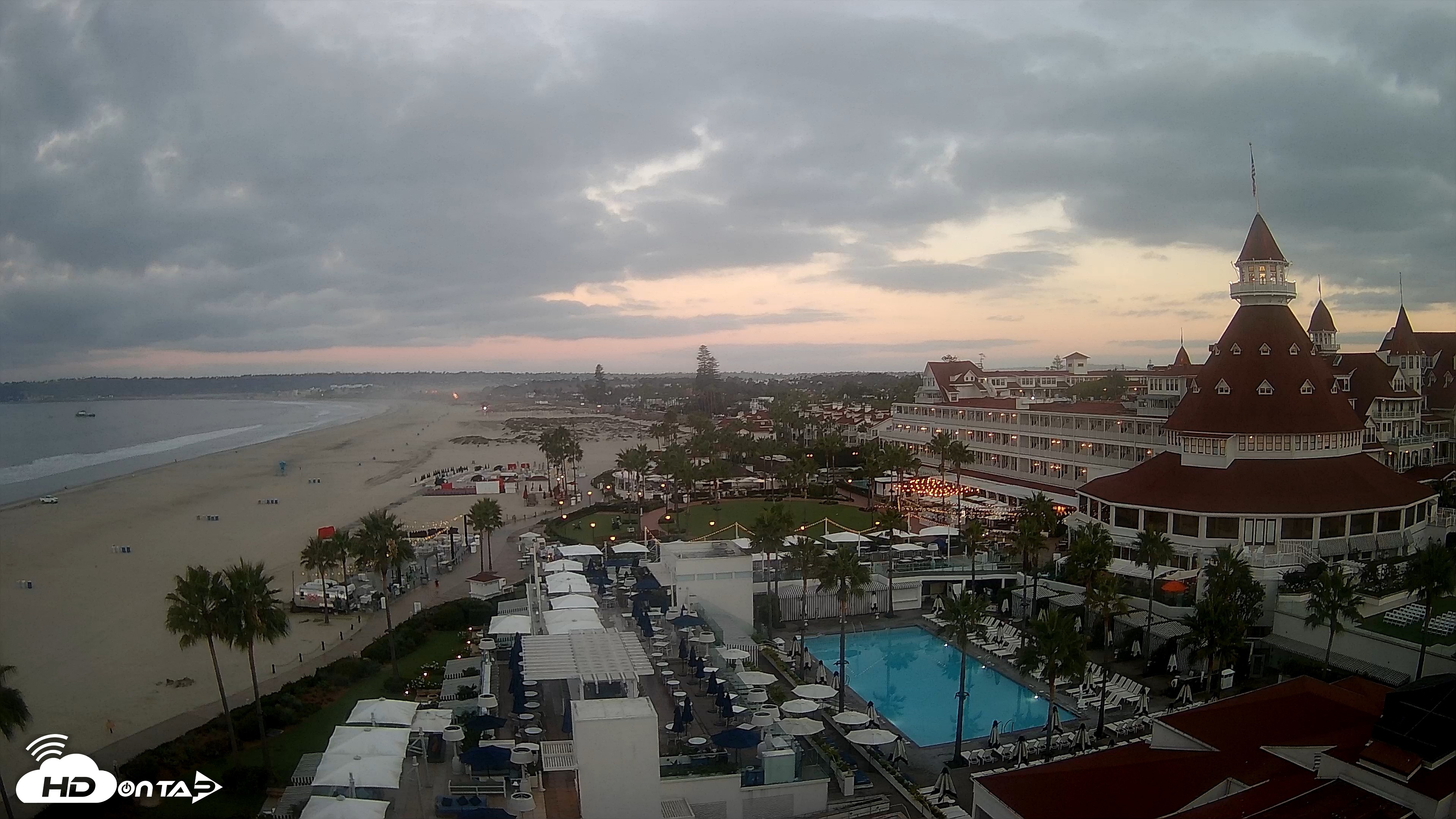 Snapshot of Hotel Del Coronado 4K Fixed Live Cam taken Sep 4, 2026, 6:26am PDT