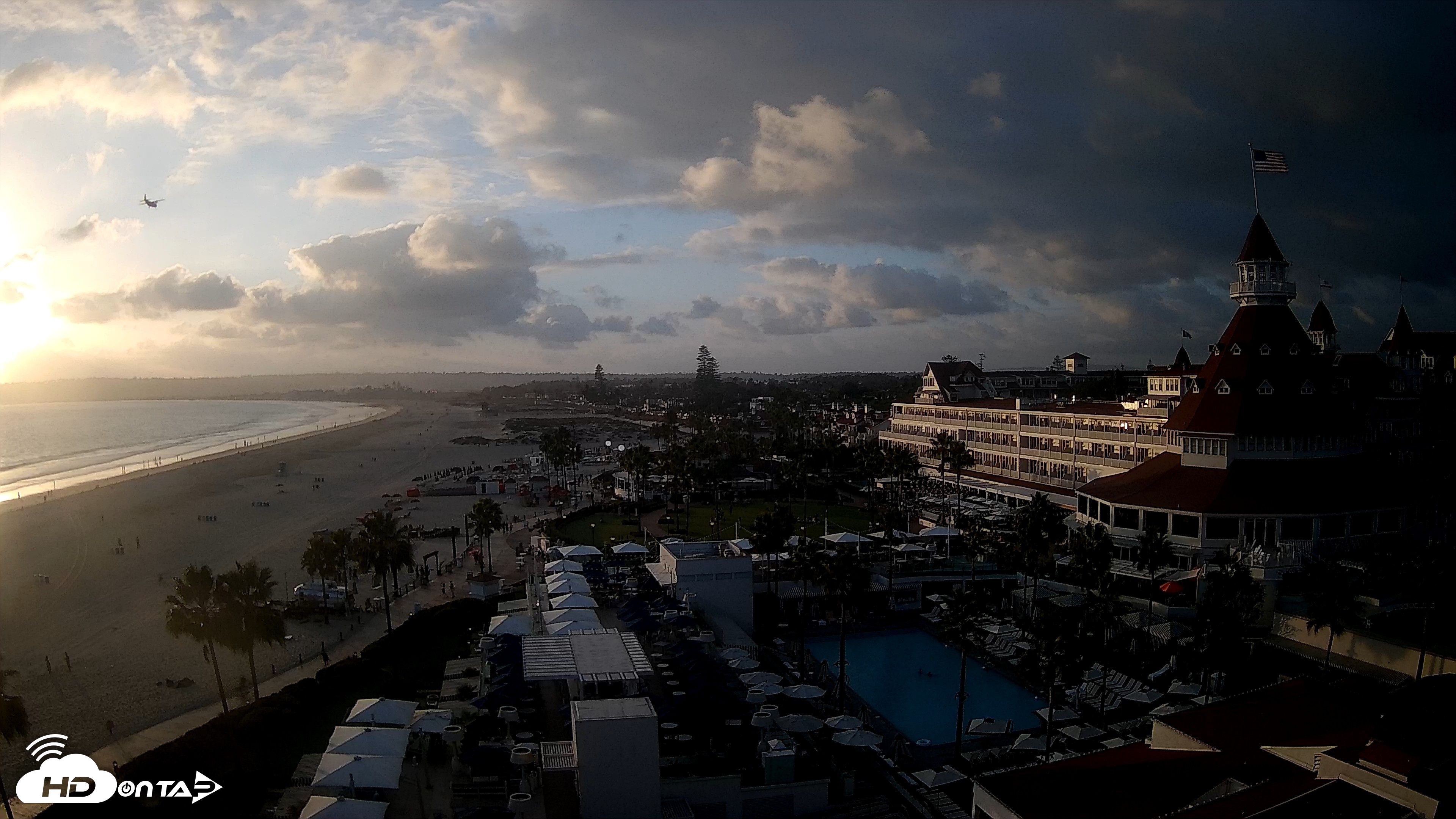 Snapshot of Hotel Del Coronado 4K Fixed Live Cam taken Sep 16, 2026, 6:30pm PDT