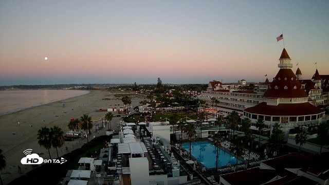 Snapshot of Hotel Del Coronado 4K Fixed Live Cam taken Oct 26, 2026, 6:57am PDT