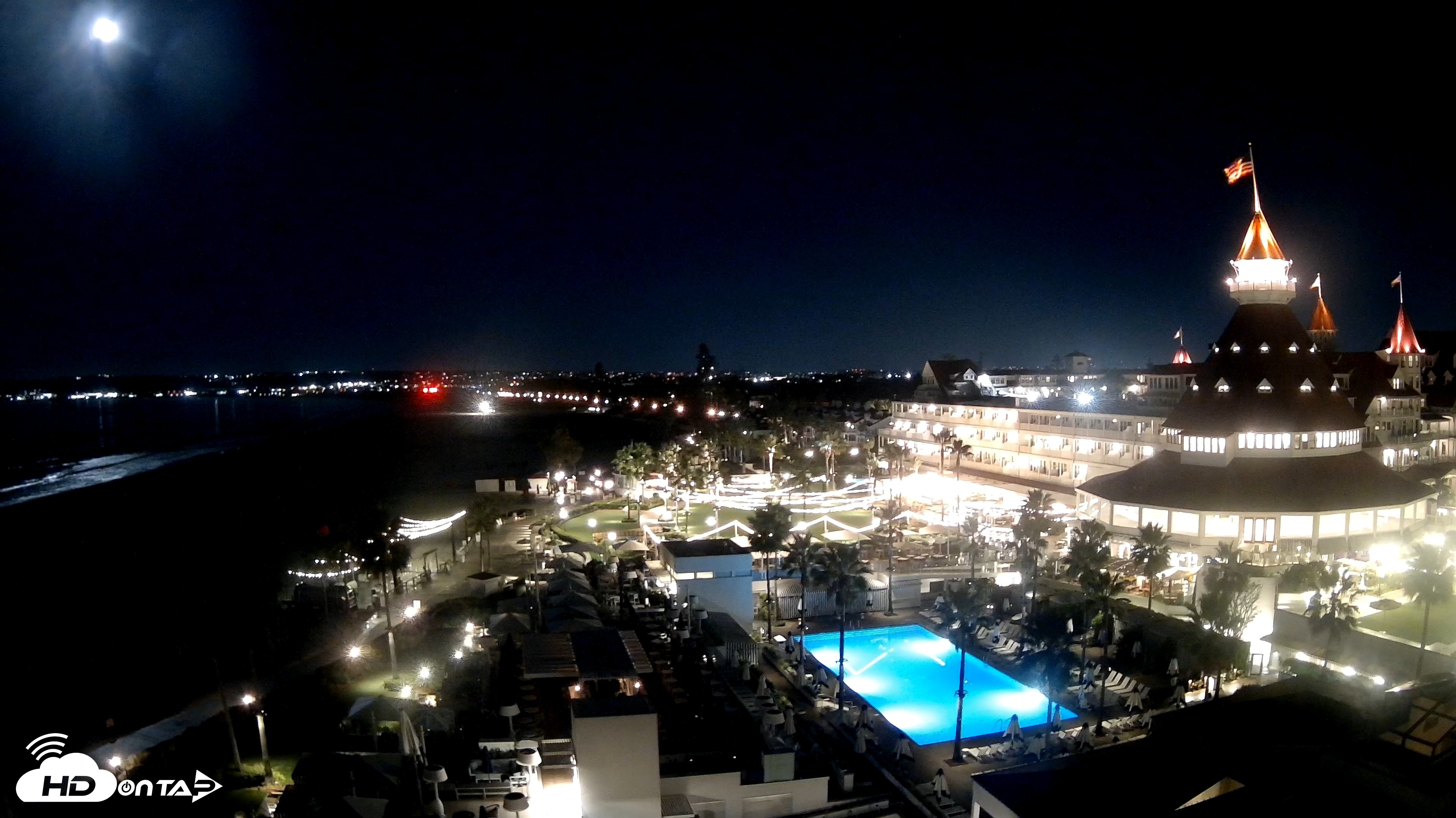 Snapshot of Hotel Del Coronado 4K Fixed Live Cam taken Oct 26, 2026, 5:50am PDT
