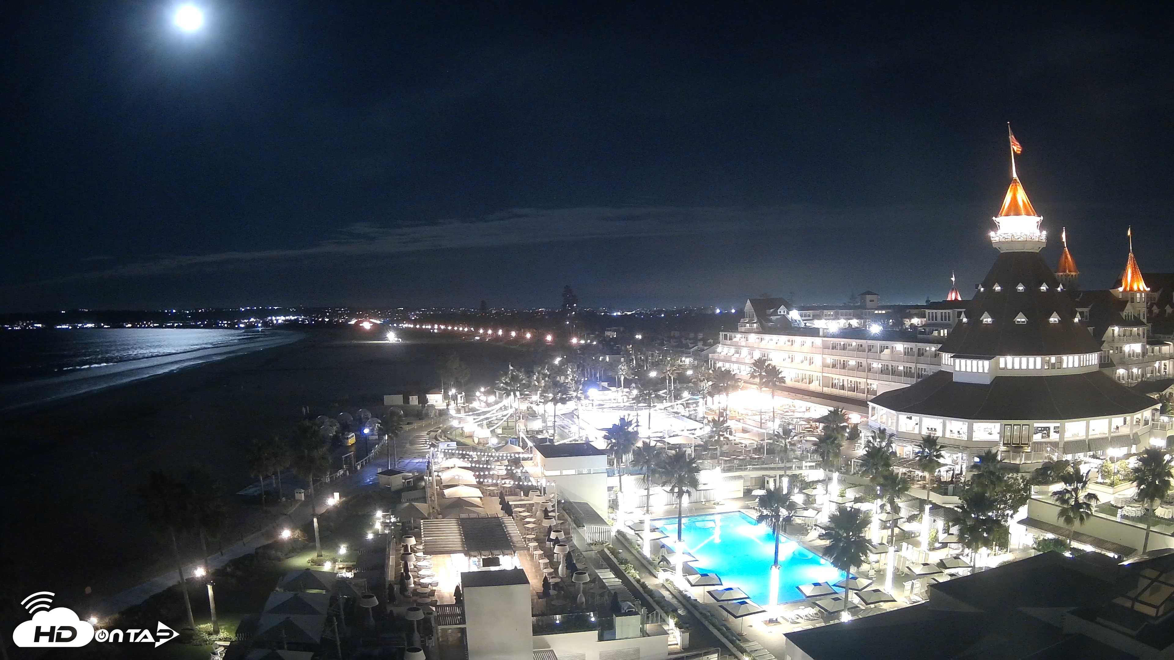 Snapshot of Hotel Del Coronado 4K Fixed Live Cam taken Dec 4, 2025, 4:25am PST