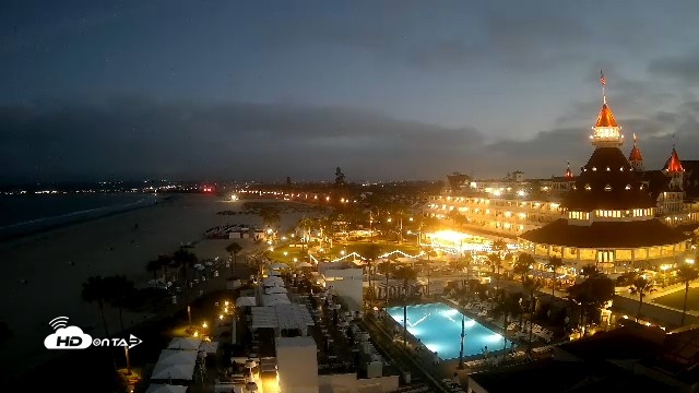 Snapshot of Hotel Del Coronado 4K Fixed Live Cam taken Jun 13, 2026, 5:10am PDT