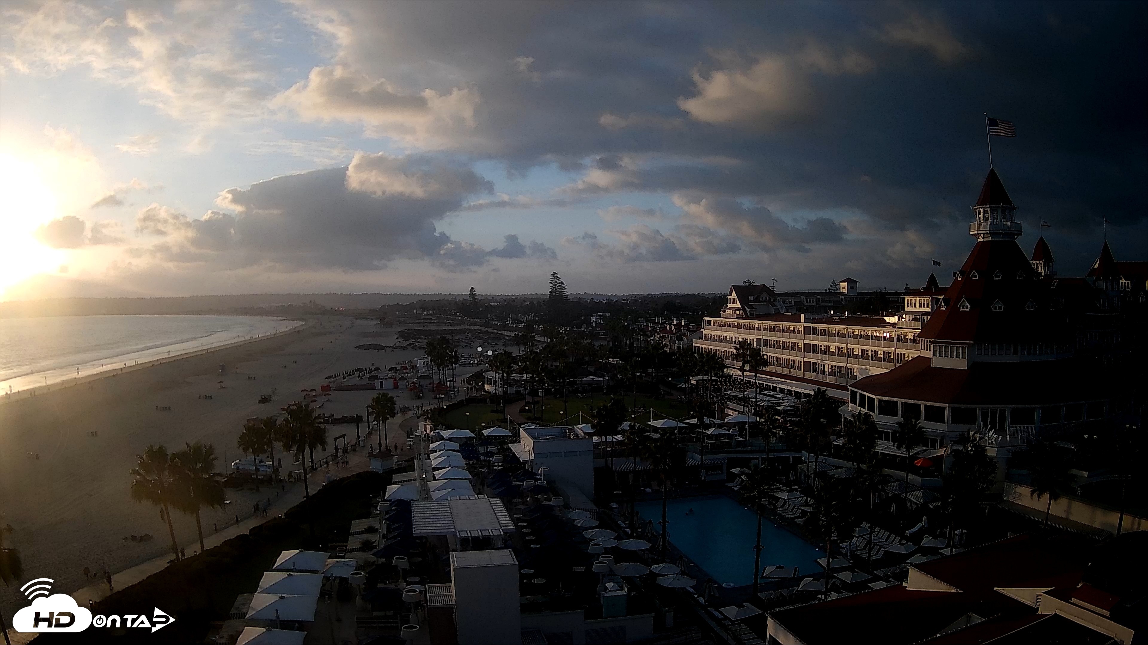 Snapshot of Hotel Del Coronado 4K Fixed Live Cam taken Sep 16, 2026, 6:30pm PDT