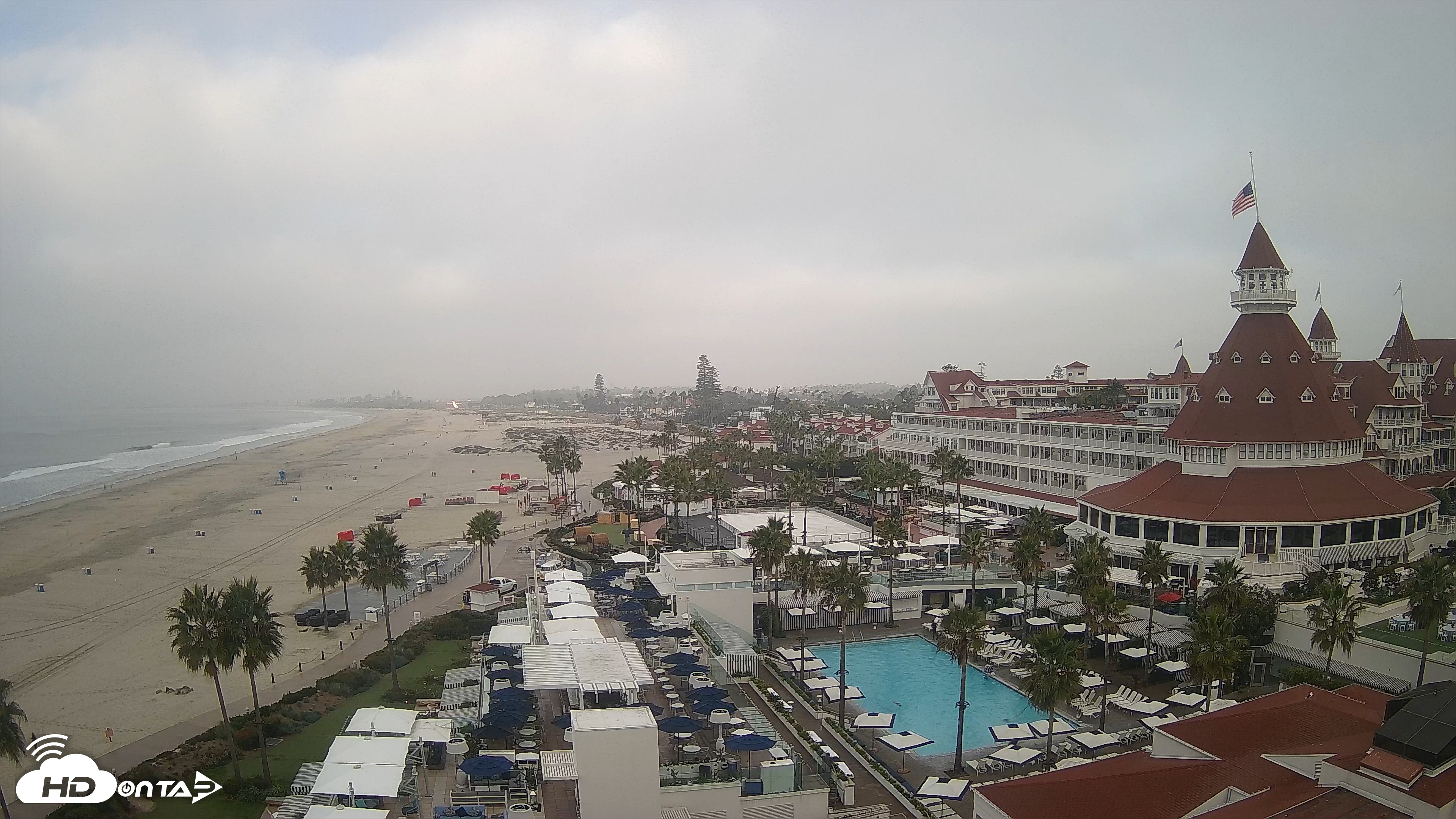 Snapshot of Hotel Del Coronado 4K Fixed Live Cam taken Nov 12, 2025, 7:17am PST