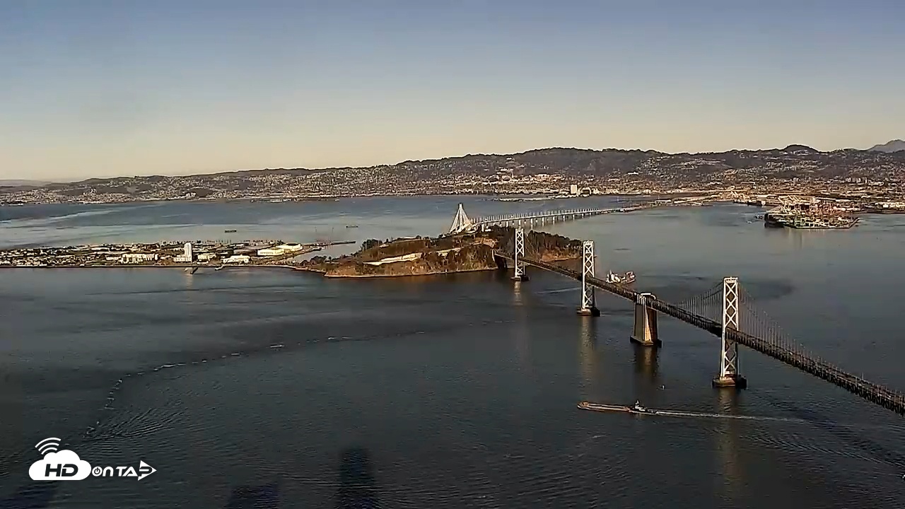Snapshot of San Francisco Oakland Bay Bridge Live Webcam taken Dec 29, 2025, 3:18pm PST