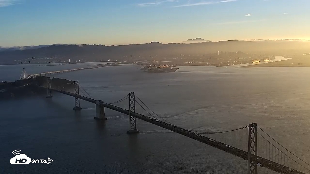 Snapshot of San Francisco Oakland Bay Bridge Live Webcam taken Dec 4, 2025, 7:34am PST