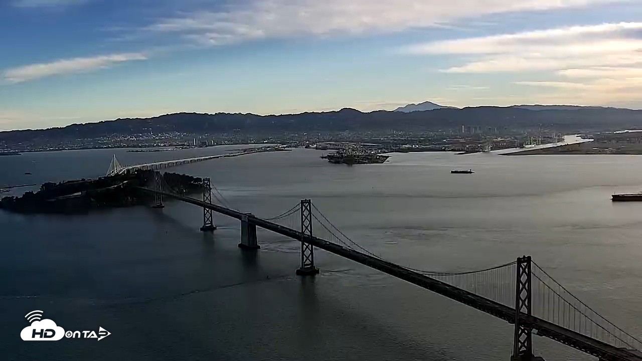 Snapshot of San Francisco Oakland Bay Bridge Live Webcam taken Nov 15, 2025, 7:50am PST