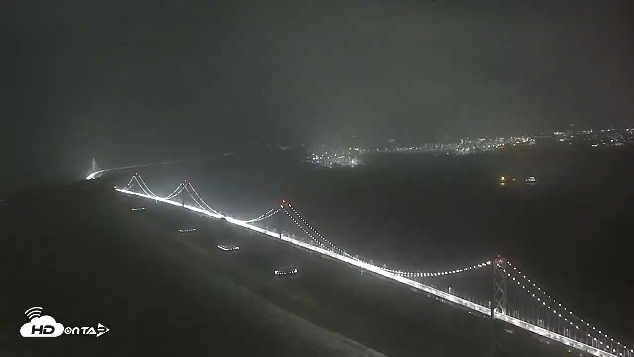 Snapshot of San Francisco Oakland Bay Bridge Live Webcam taken Nov 13, 2025, 5:21am PST