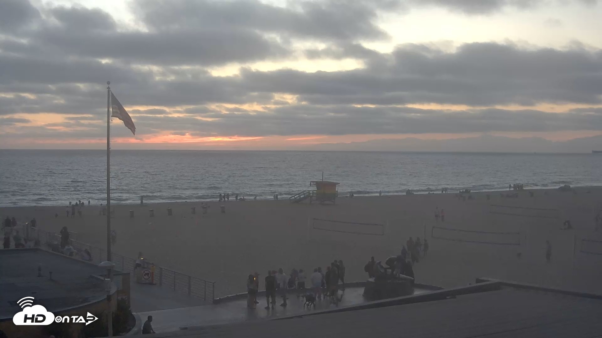 Snapshot of Hermosa Beach Pier North Live Webcam taken Aug 15, 2026, 7:49pm PDT
