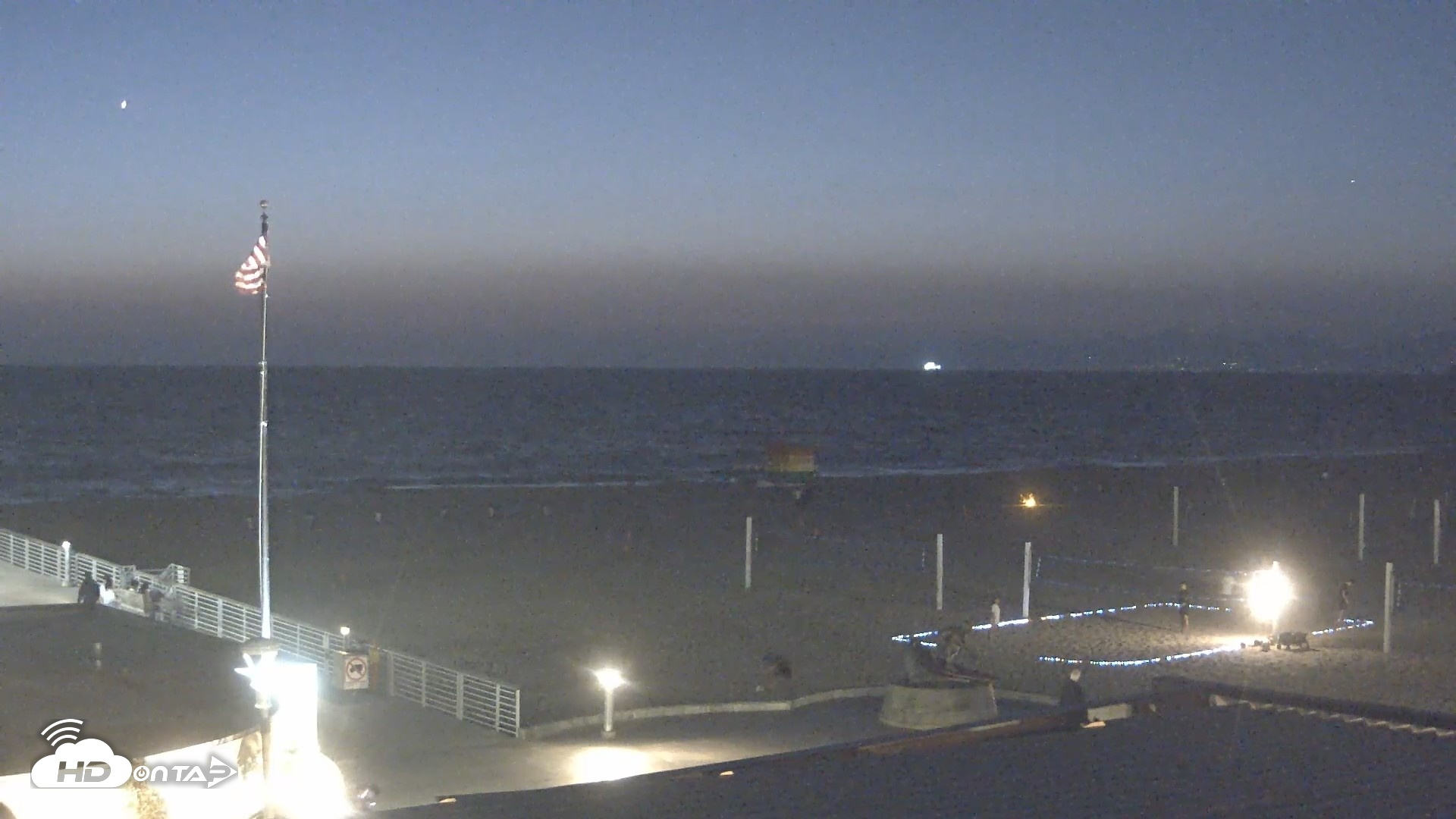 Snapshot of Hermosa Beach Pier North Live Webcam taken Sep 21, 2026, 7:34pm PDT