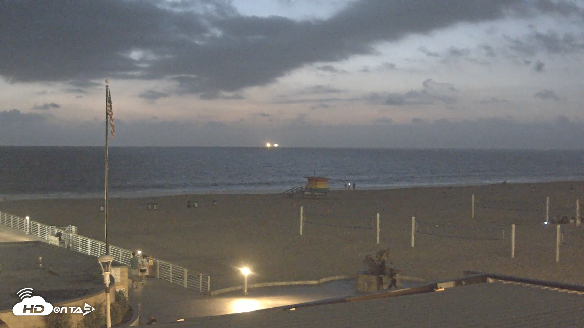 Snapshot of Hermosa Beach Pier North Live Webcam taken Sep 15, 2026, 7:36pm PDT