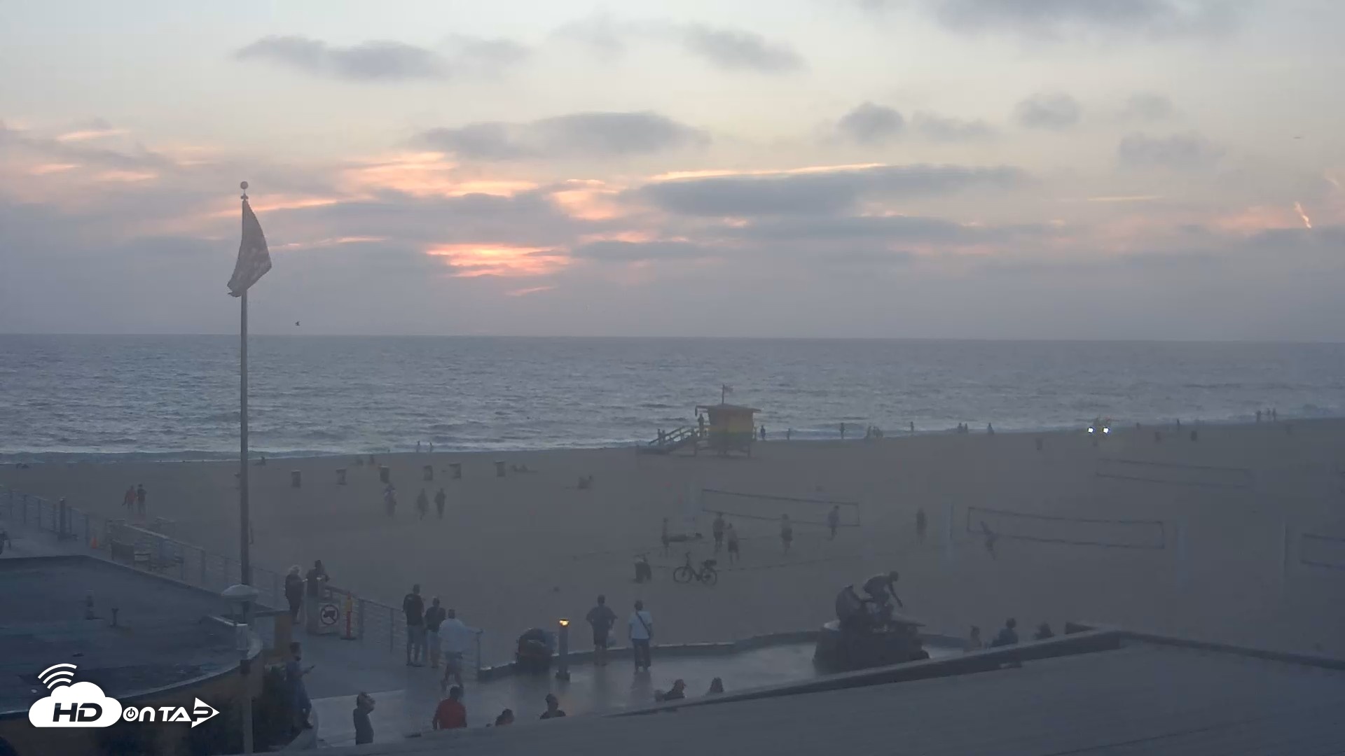 Snapshot of Hermosa Beach Pier North Live Webcam taken Aug 11, 2026, 7:42pm PDT