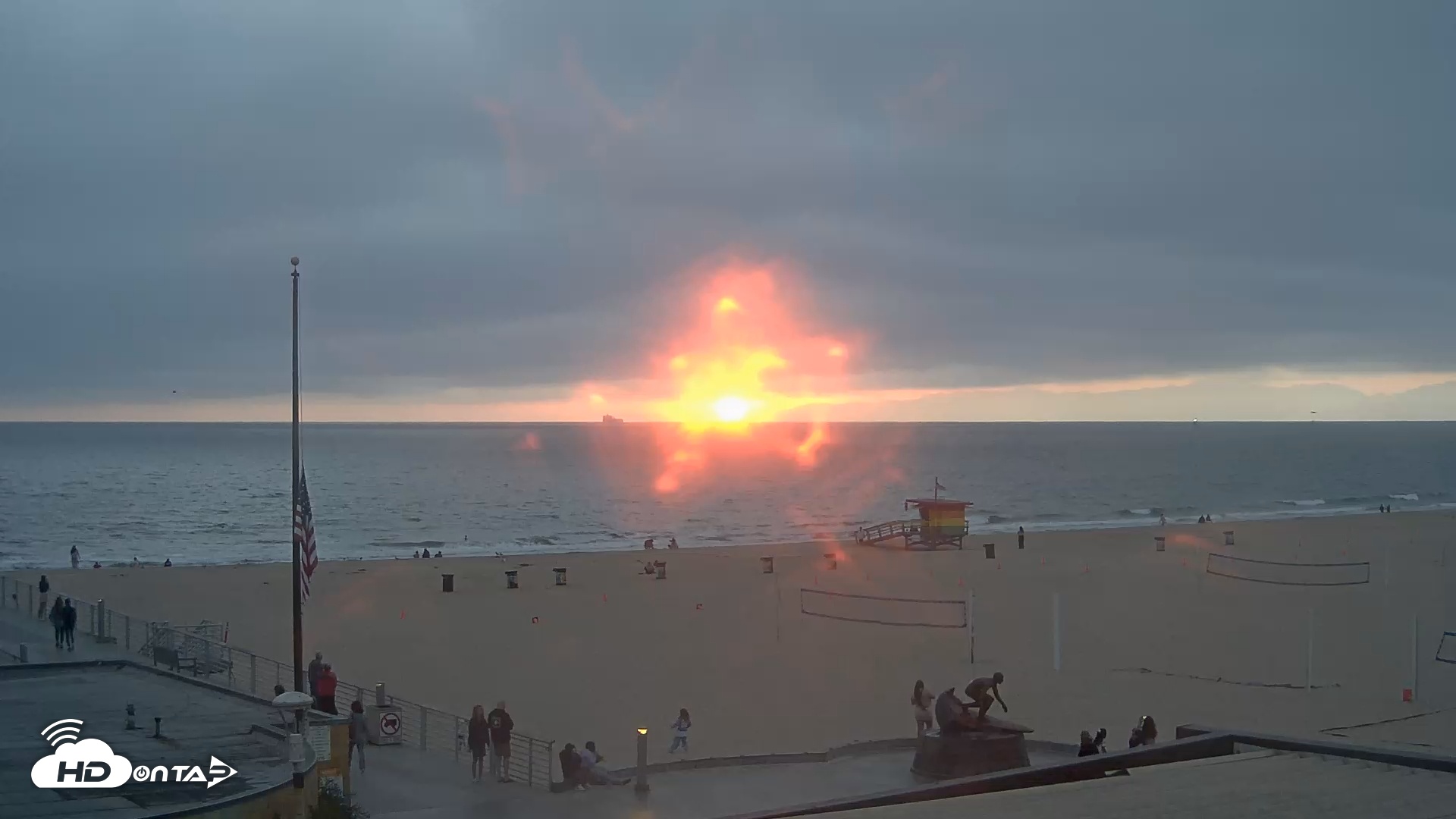 Snapshot of Hermosa Beach Pier North Live Webcam taken Jul 28, 2025, 7:55pm PDT