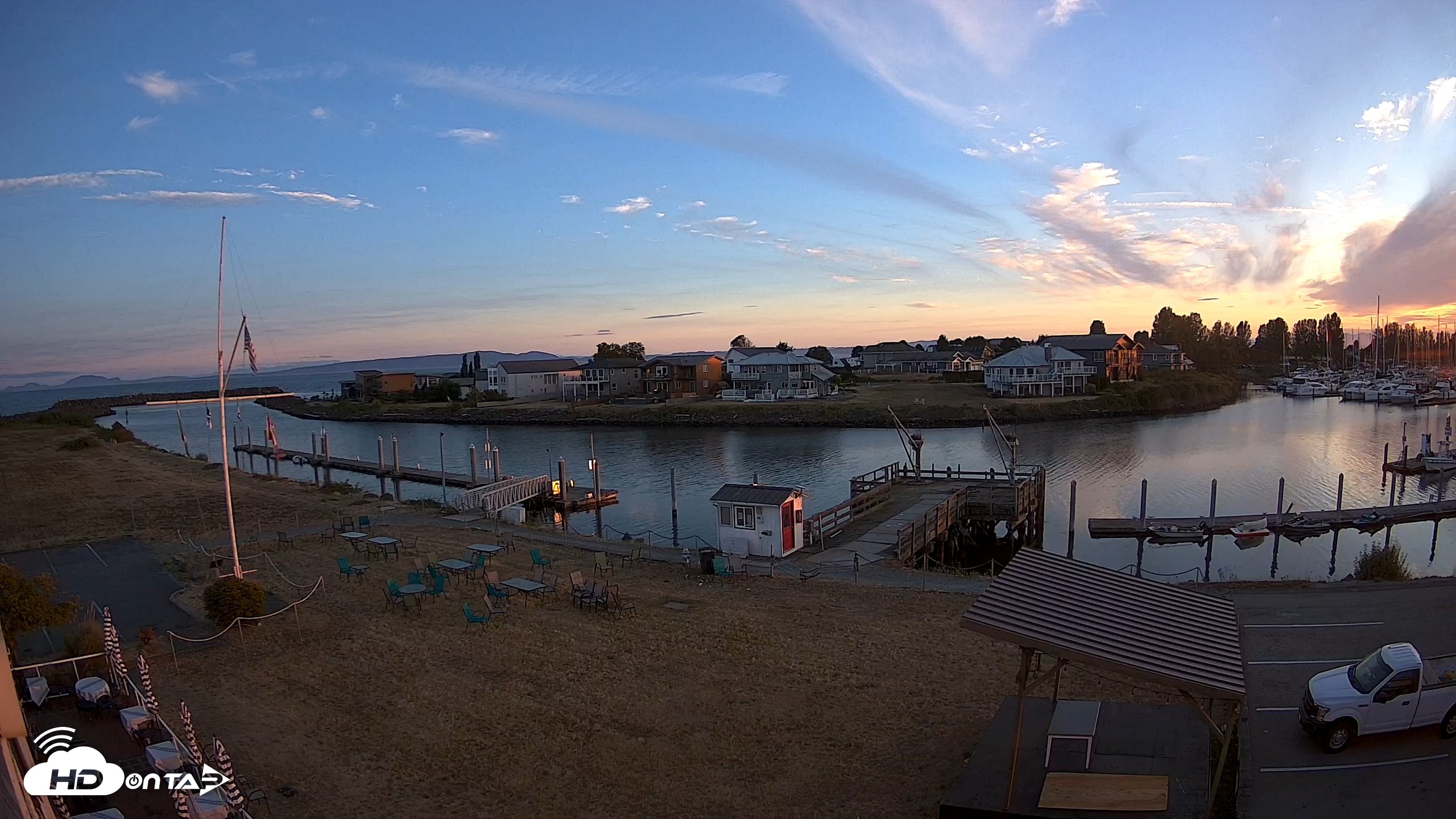 Snapshot of Point Roberts Marina SW Live Webcam taken Aug 10, 2026, 8:28pm PDT