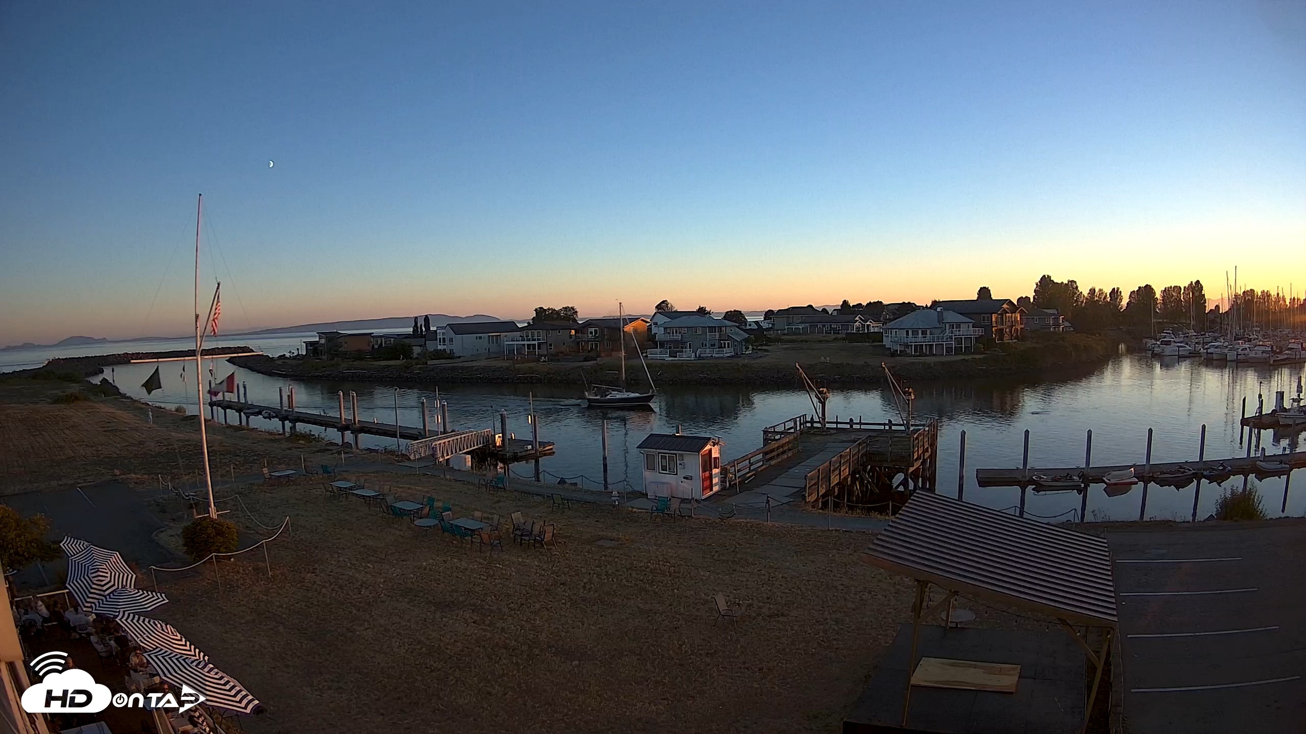 Snapshot of Point Roberts Marina SW Live Webcam taken Aug 20, 2026, 8:07pm PDT