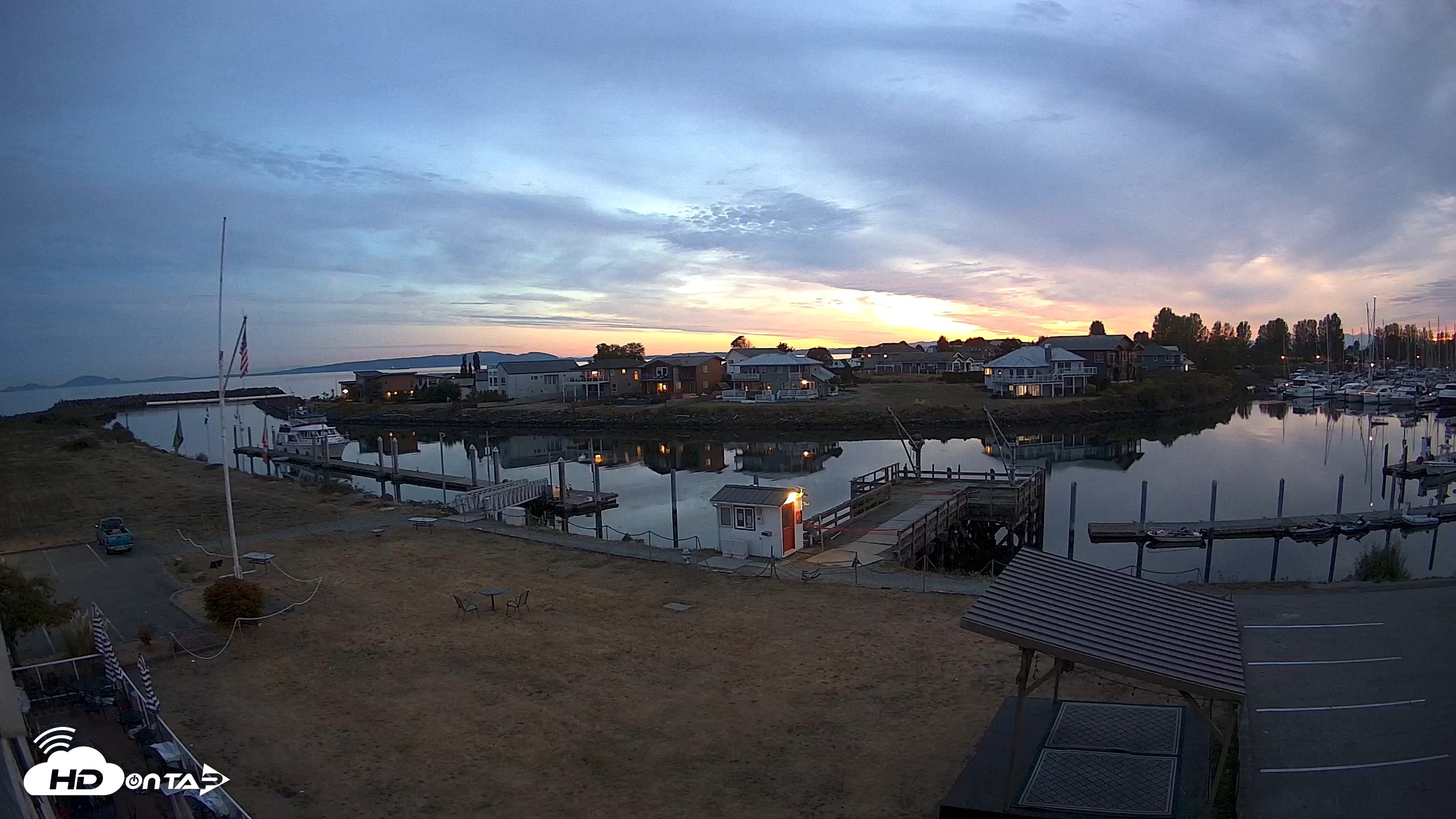 Snapshot of Point Roberts Marina SW Live Webcam taken Sep 9, 2026, 8:02pm PDT