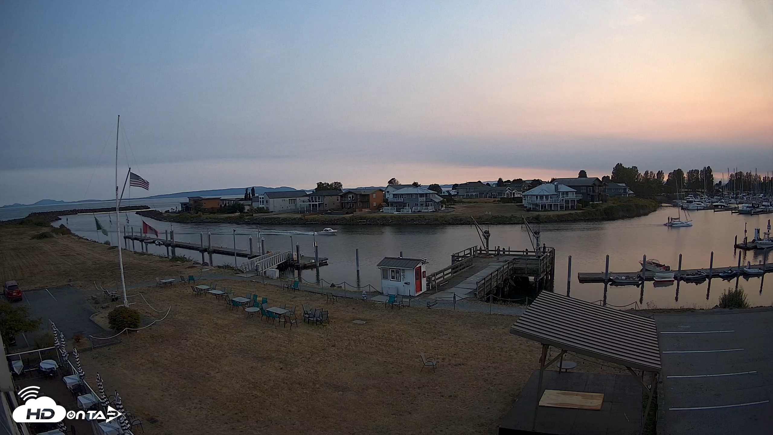 Snapshot of Point Roberts Marina SW Live Webcam taken Aug 15, 2026, 7:53pm PDT