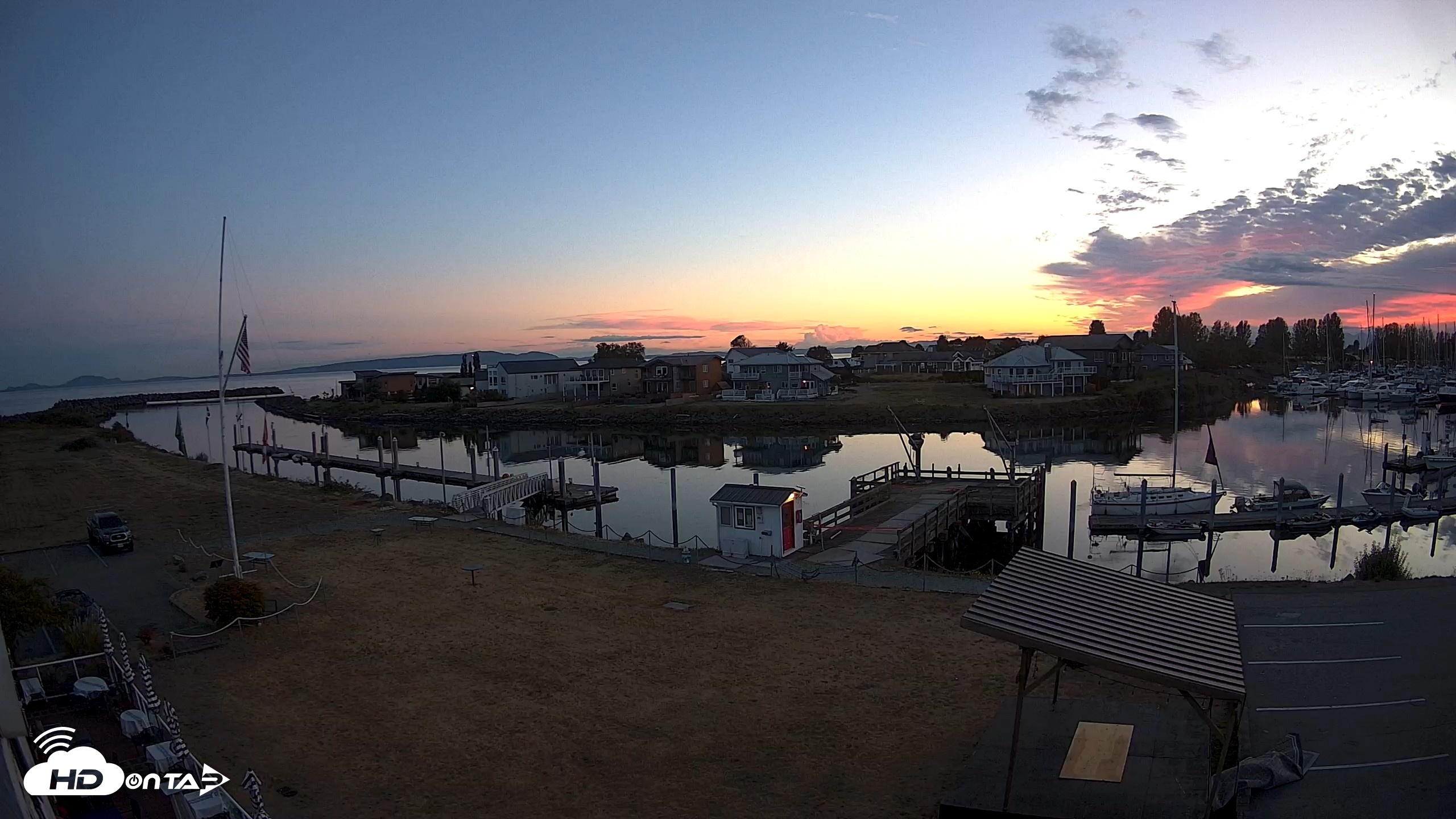 Snapshot of Point Roberts Marina SW Live Webcam taken Sep 3, 2026, 8:02pm PDT