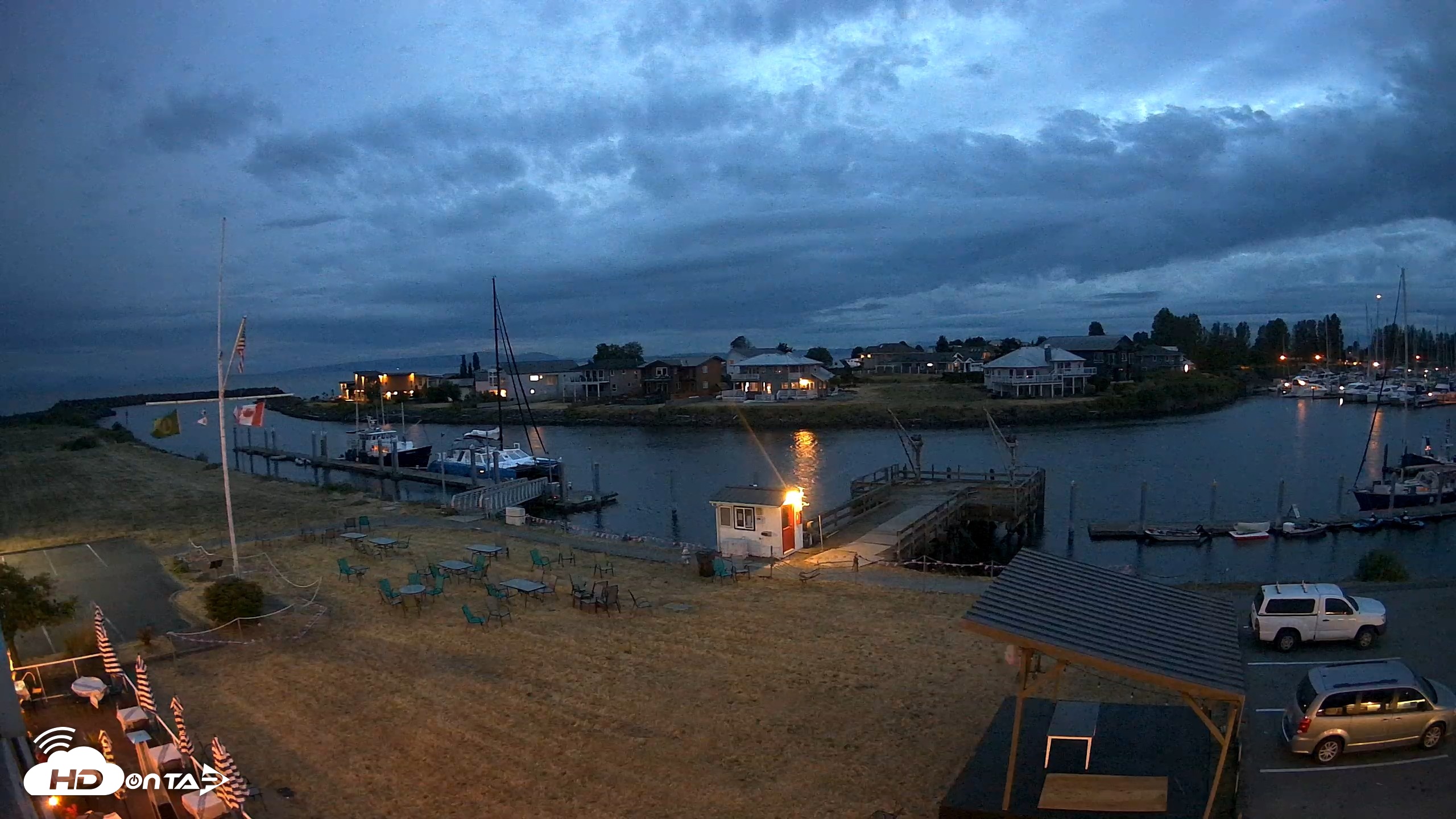 Snapshot of Point Roberts Marina SW Live Webcam taken Jul 11, 2026, 9:56pm PDT