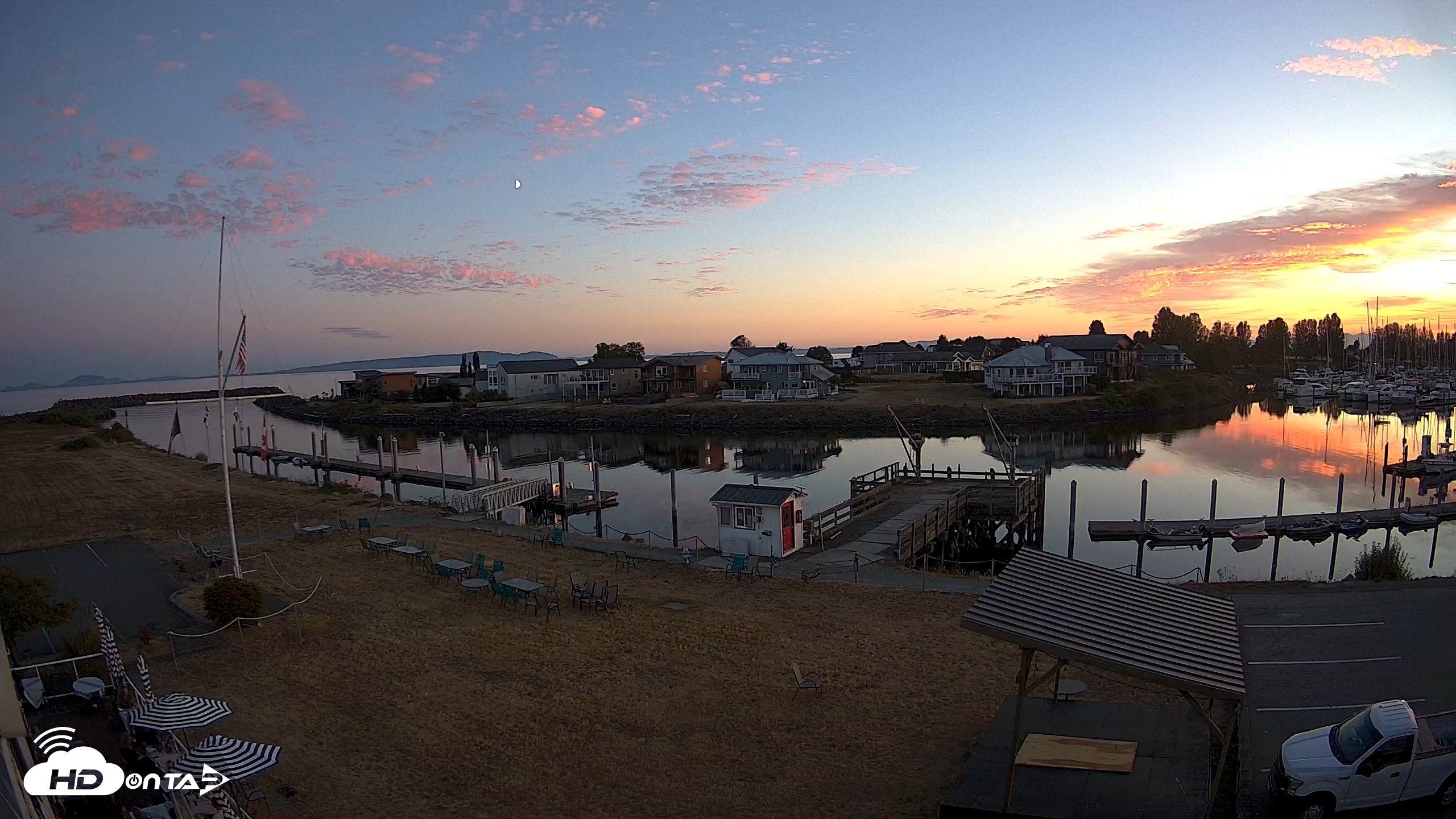 Snapshot of Point Roberts Marina SW Live Webcam taken Aug 19, 2026, 8:28pm PDT