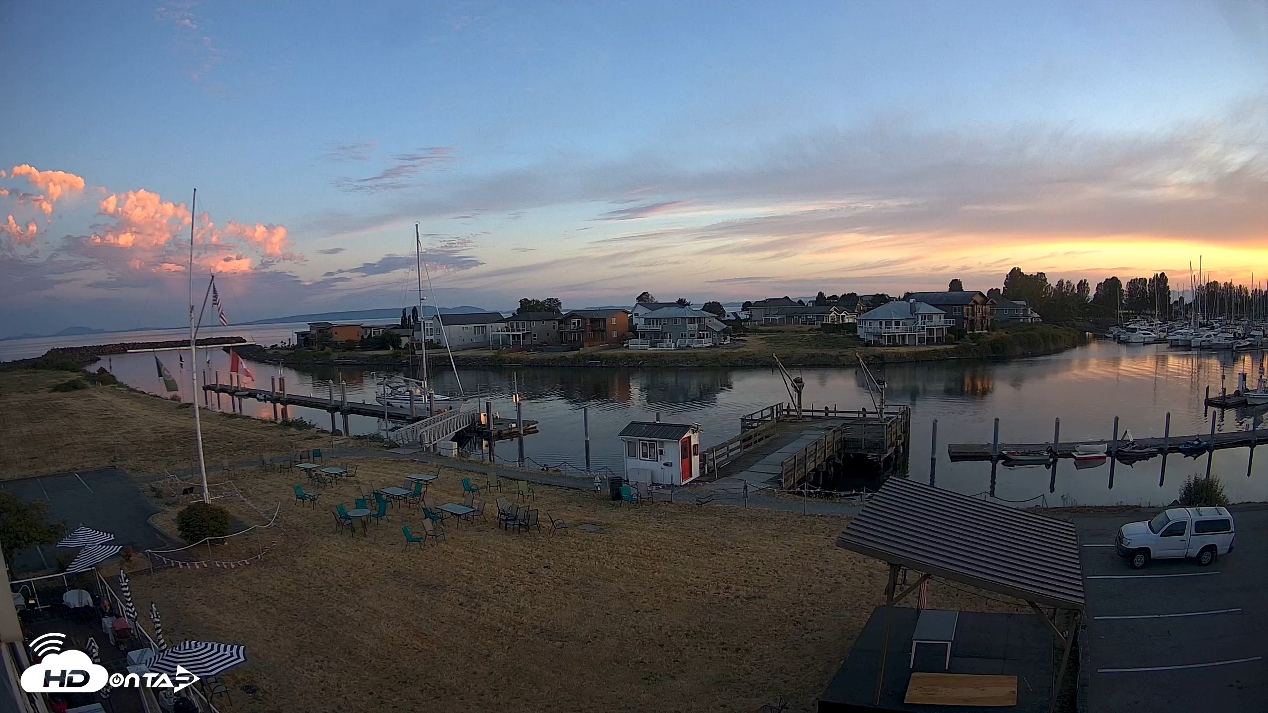 Snapshot of Point Roberts Marina SW Live Webcam taken Jul 15, 2026, 9:08pm PDT