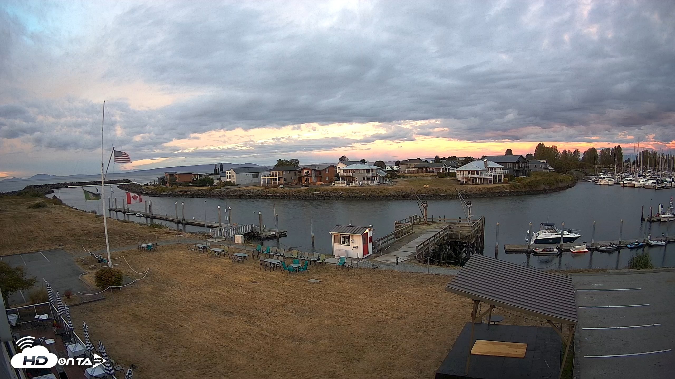 Snapshot of Point Roberts Marina SW Live Webcam taken Aug 27, 2026, 6:28am PDT