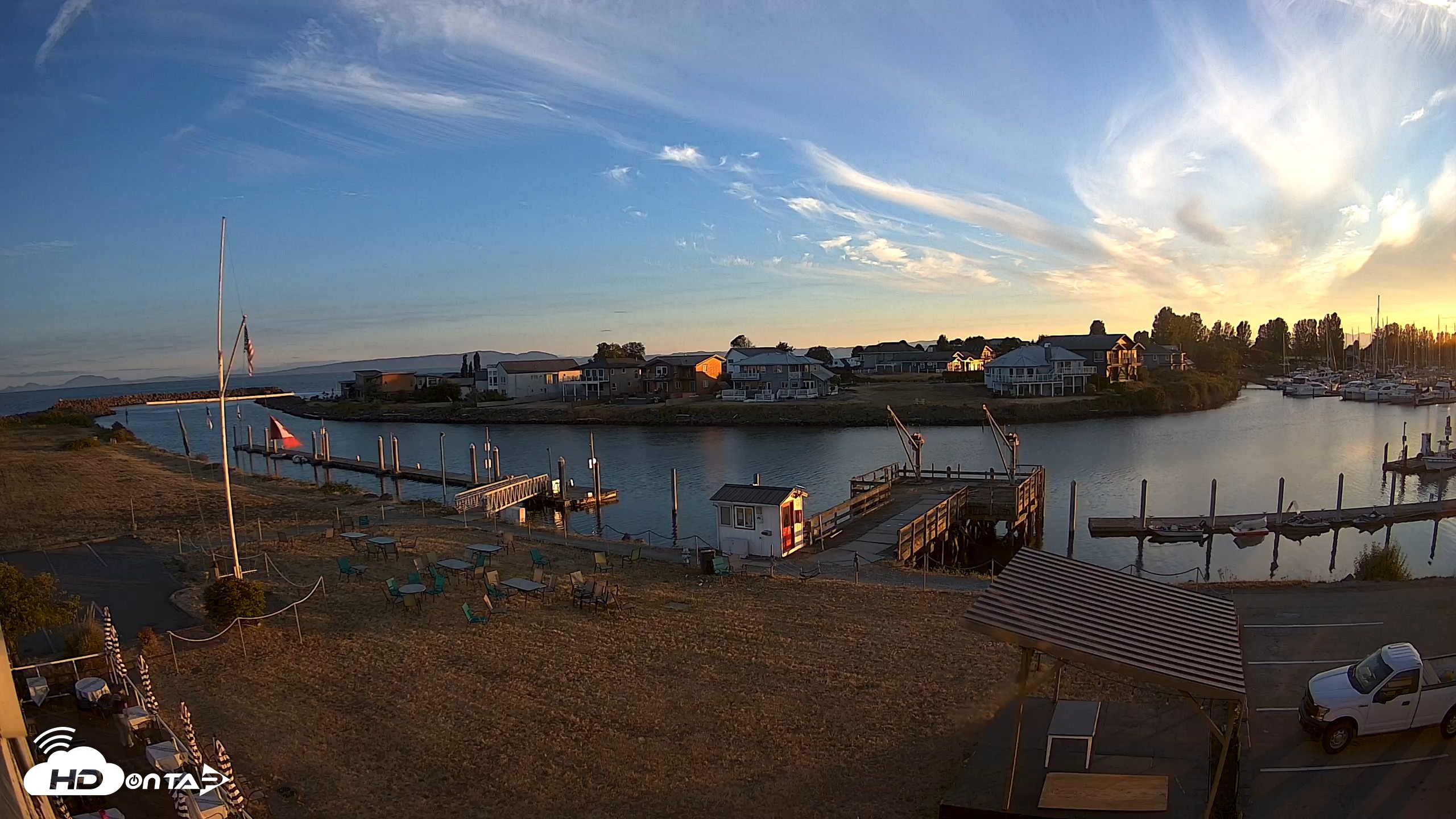 Snapshot of Point Roberts Marina SW Live Webcam taken Aug 10, 2026, 8:15pm PDT