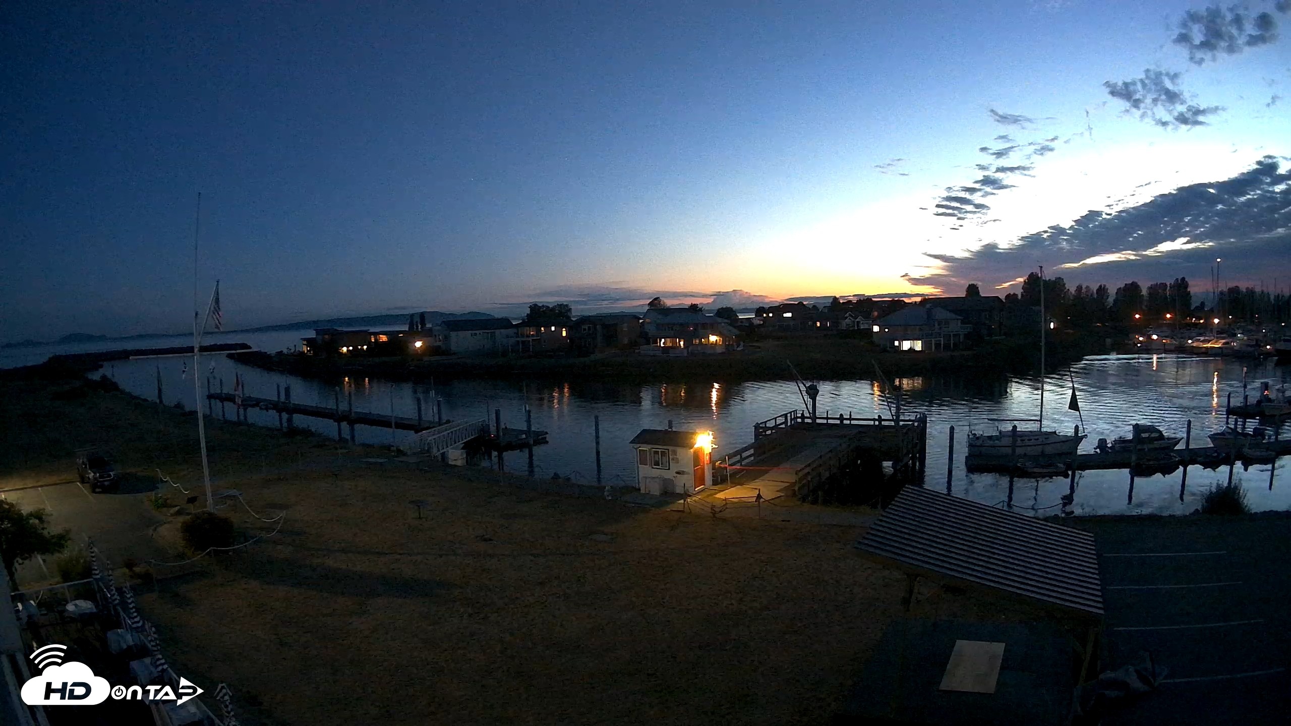 Snapshot of Point Roberts Marina SW Live Webcam taken Sep 3, 2026, 8:32pm PDT