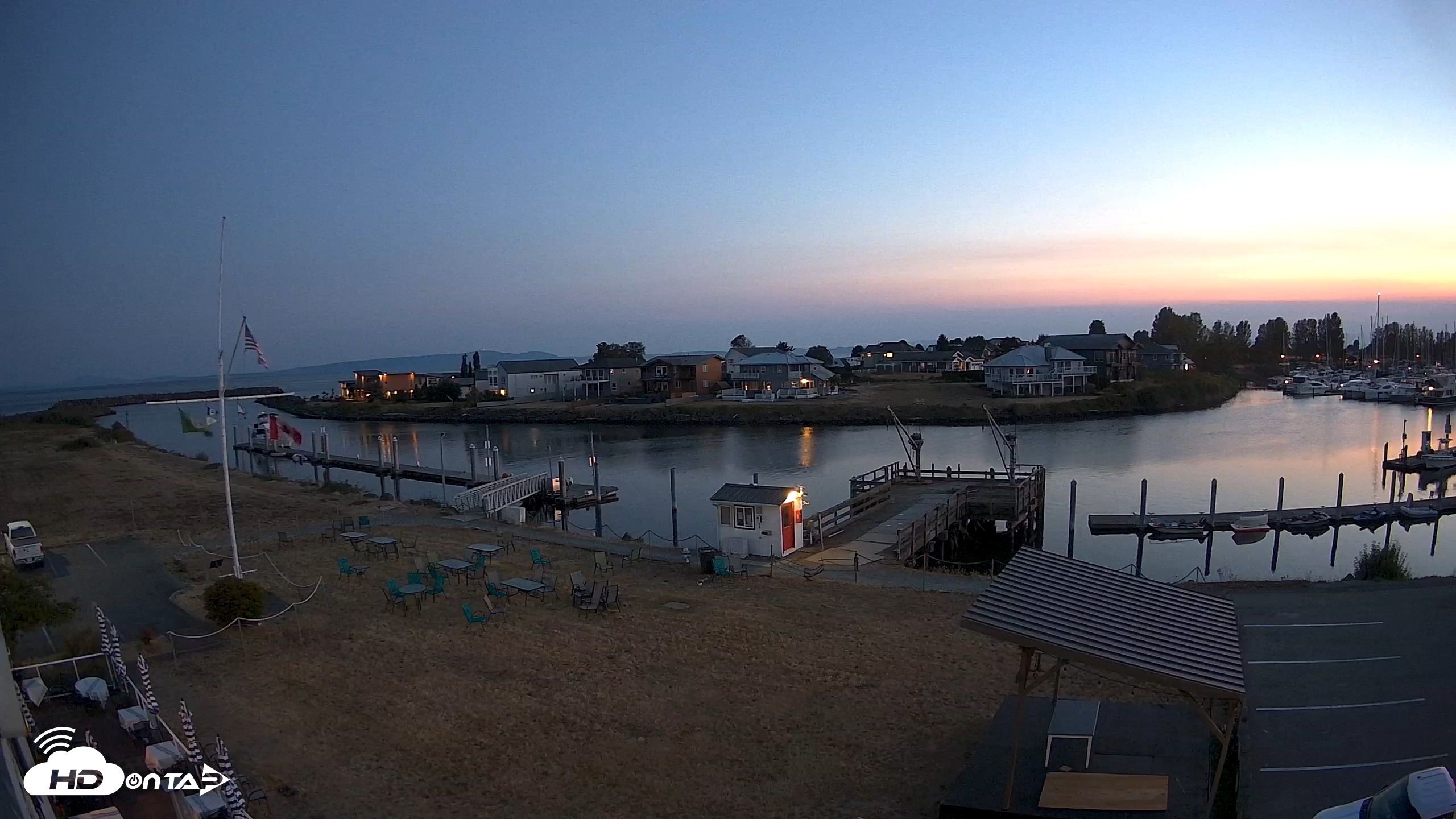 Snapshot of Point Roberts Marina SW Live Webcam taken Aug 13, 2026, 9:04pm PDT