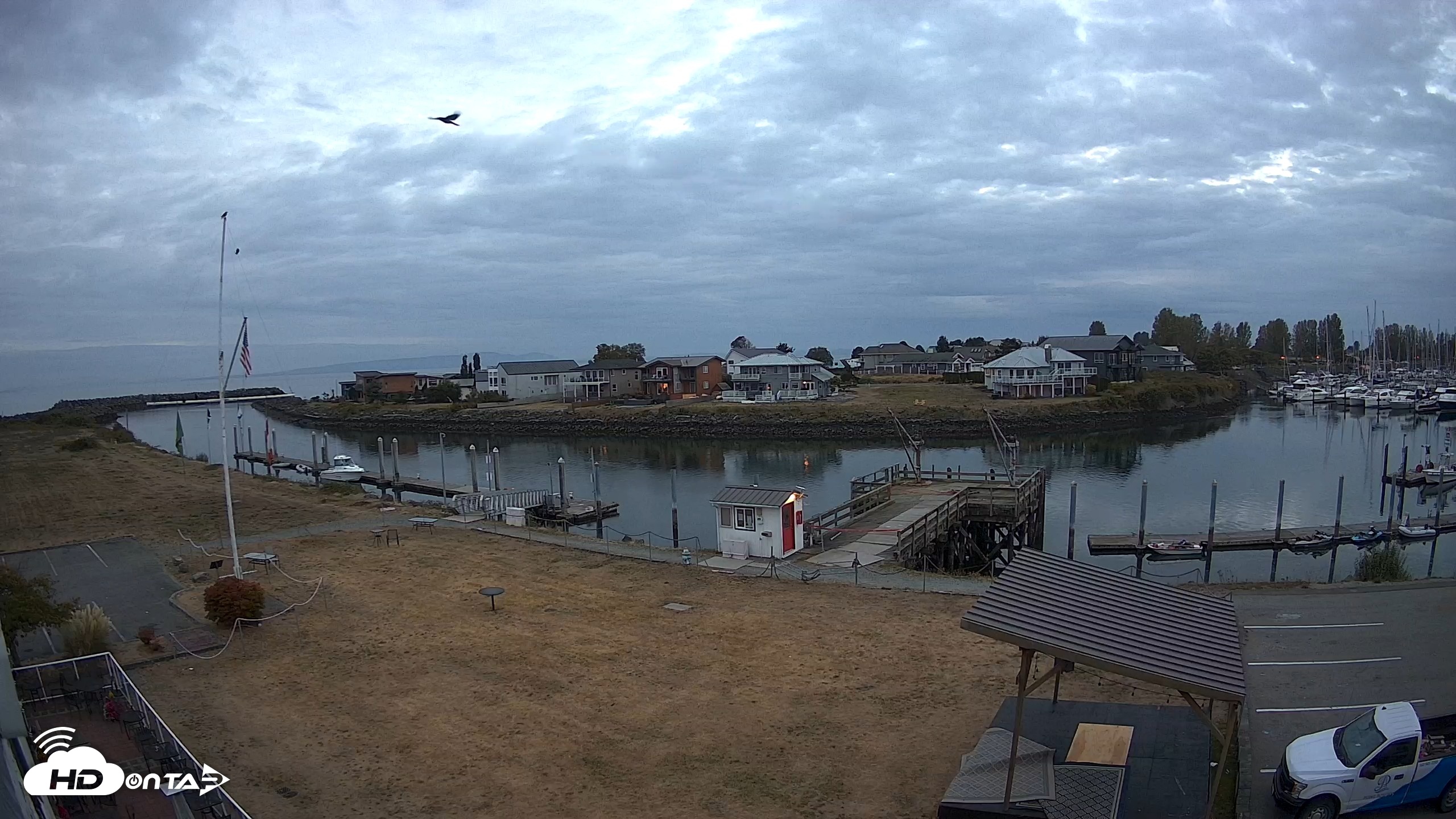 Snapshot of Point Roberts Marina SW Live Webcam taken Sep 15, 2026, 6:46am PDT