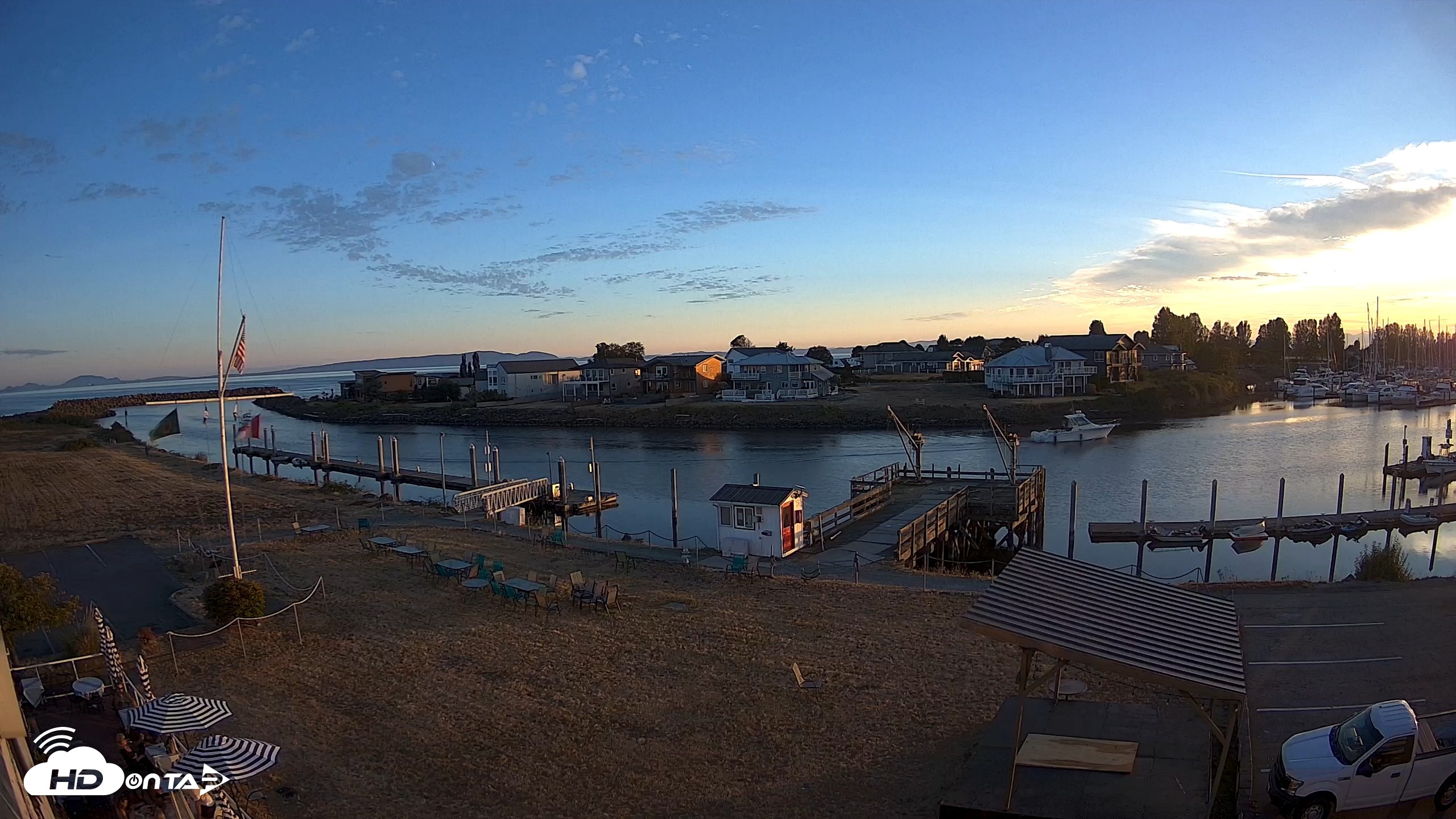 Snapshot of Point Roberts Marina SW Live Webcam taken Aug 19, 2026, 8:02pm PDT