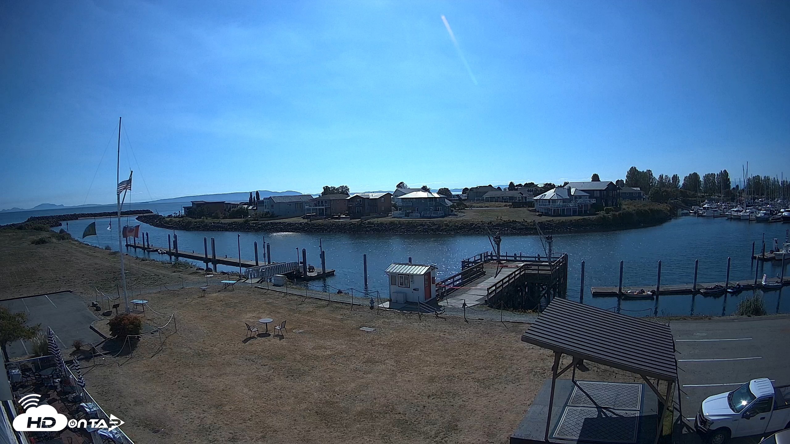 Snapshot of Point Roberts Marina SW Live Webcam taken Sep 8, 2026, 2:56pm PDT