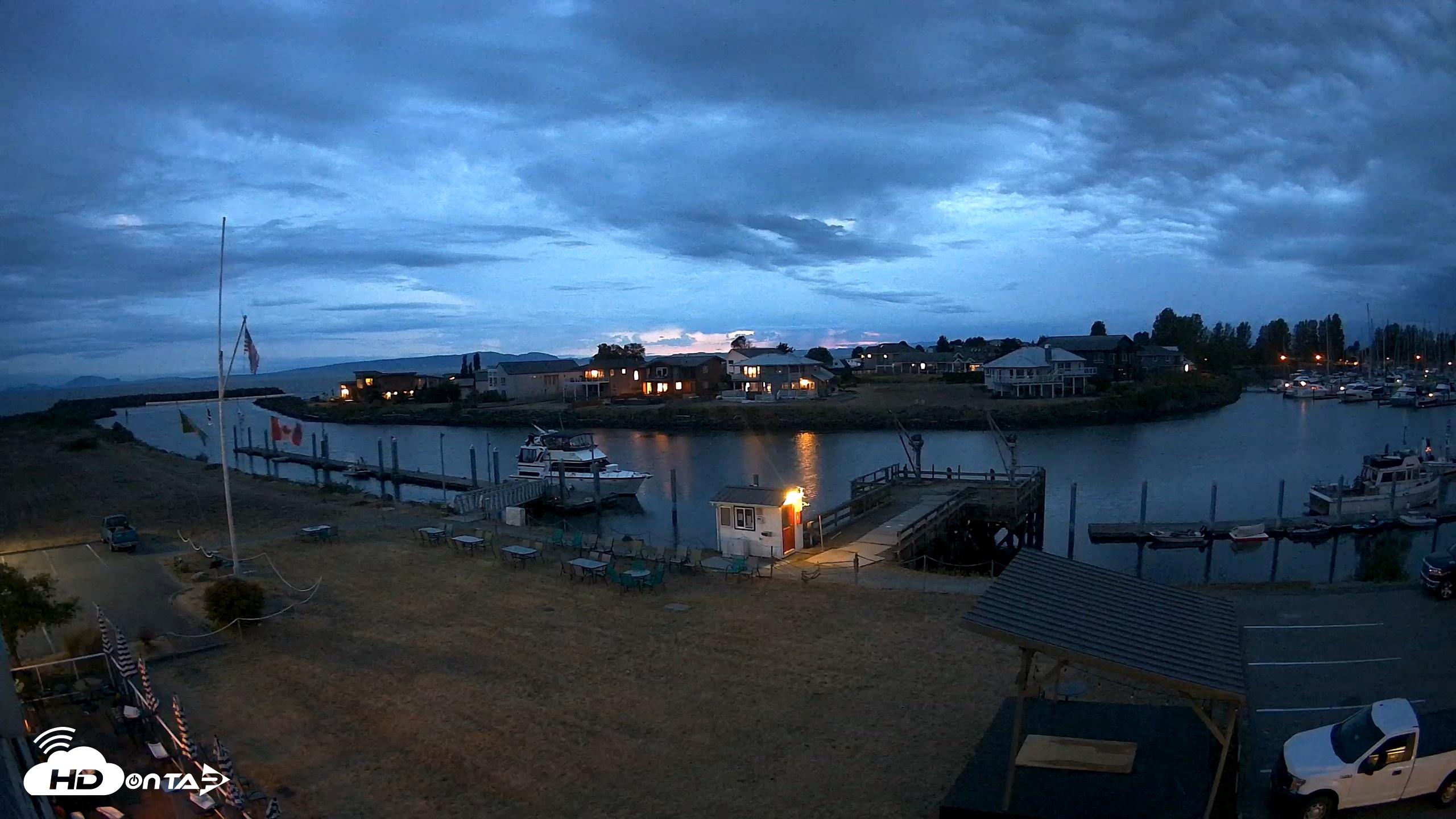 Snapshot of Point Roberts Marina SW Live Webcam taken Aug 22, 2026, 8:45pm PDT