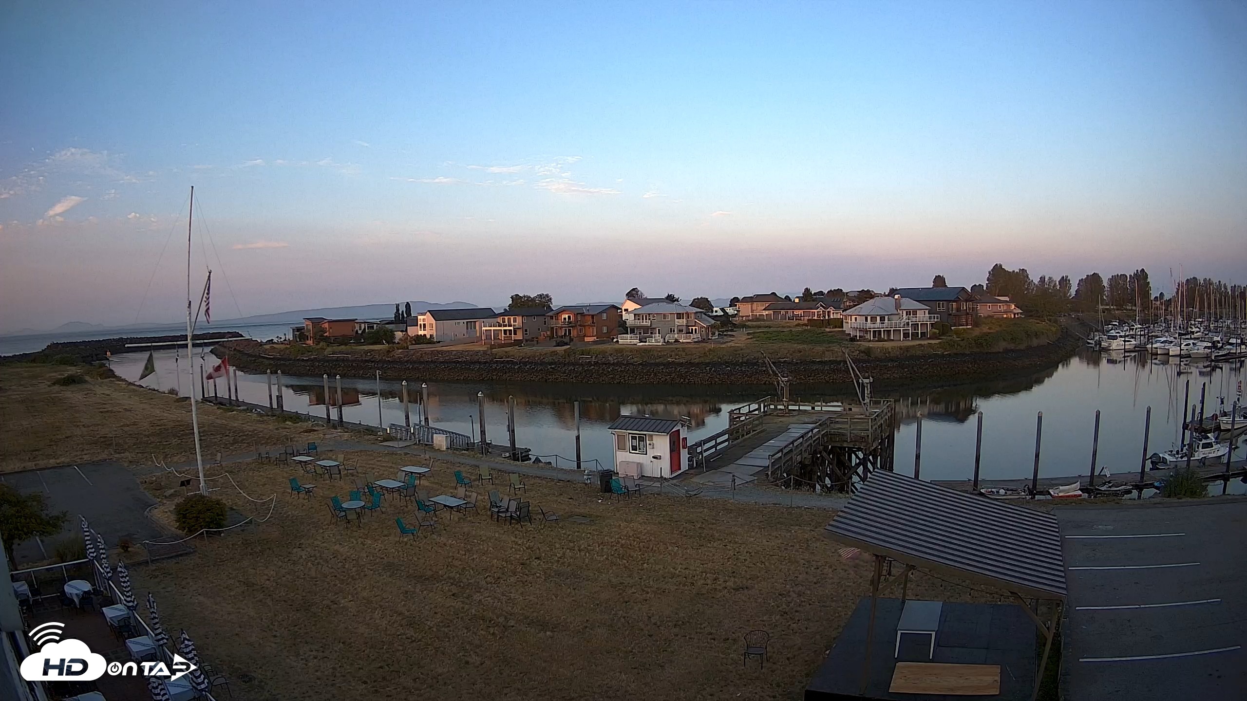 Snapshot of Point Roberts Marina SW Live Webcam taken Aug 6, 2026, 6:14am PDT