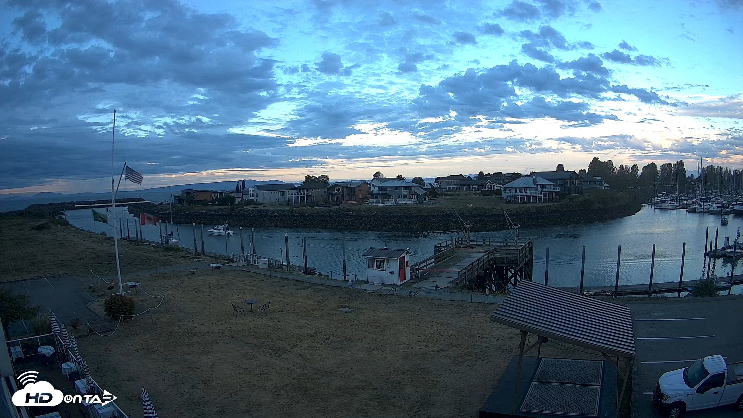 Snapshot of Point Roberts Marina SW Live Webcam taken Sep 7, 2026, 7:14am PDT