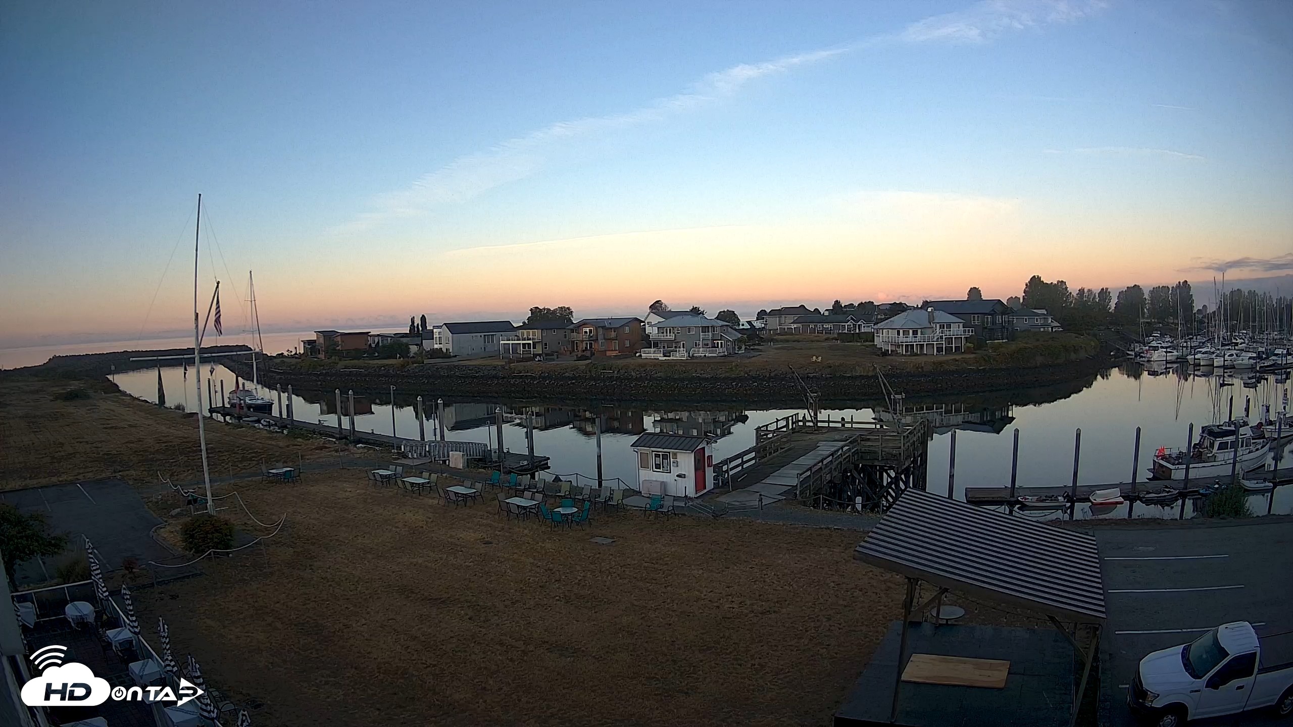 Snapshot of Point Roberts Marina SW Live Webcam taken Aug 24, 2026, 6:29am PDT