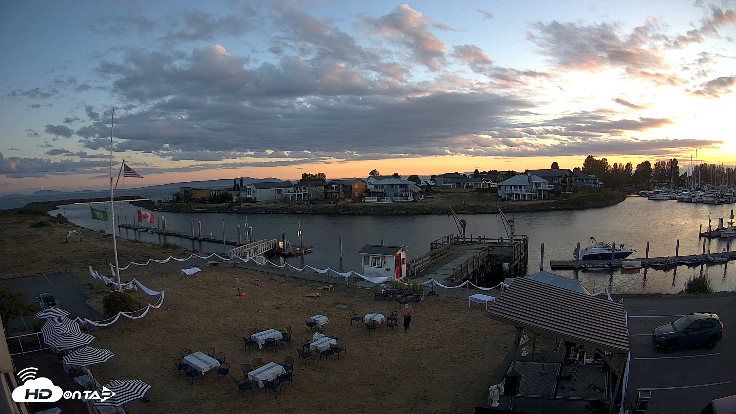 Snapshot of Point Roberts Marina SW Live Webcam taken Aug 29, 2026, 7:50pm PDT
