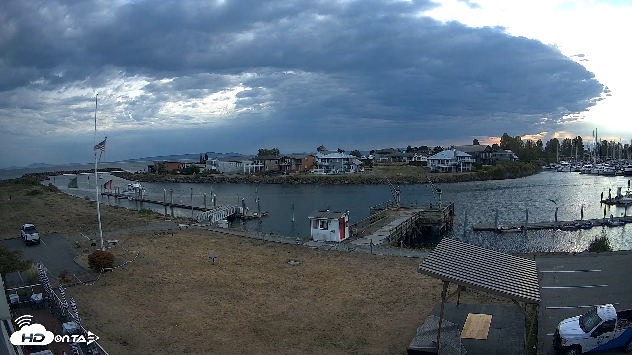 Snapshot of Point Roberts Marina SW Live Webcam taken Sep 12, 2026, 6:05pm PDT