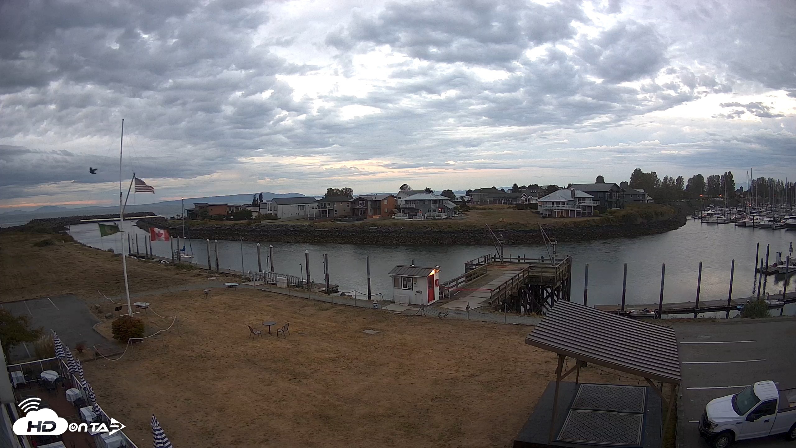 Snapshot of Point Roberts Marina SW Live Webcam taken Sep 7, 2026, 6:36am PDT