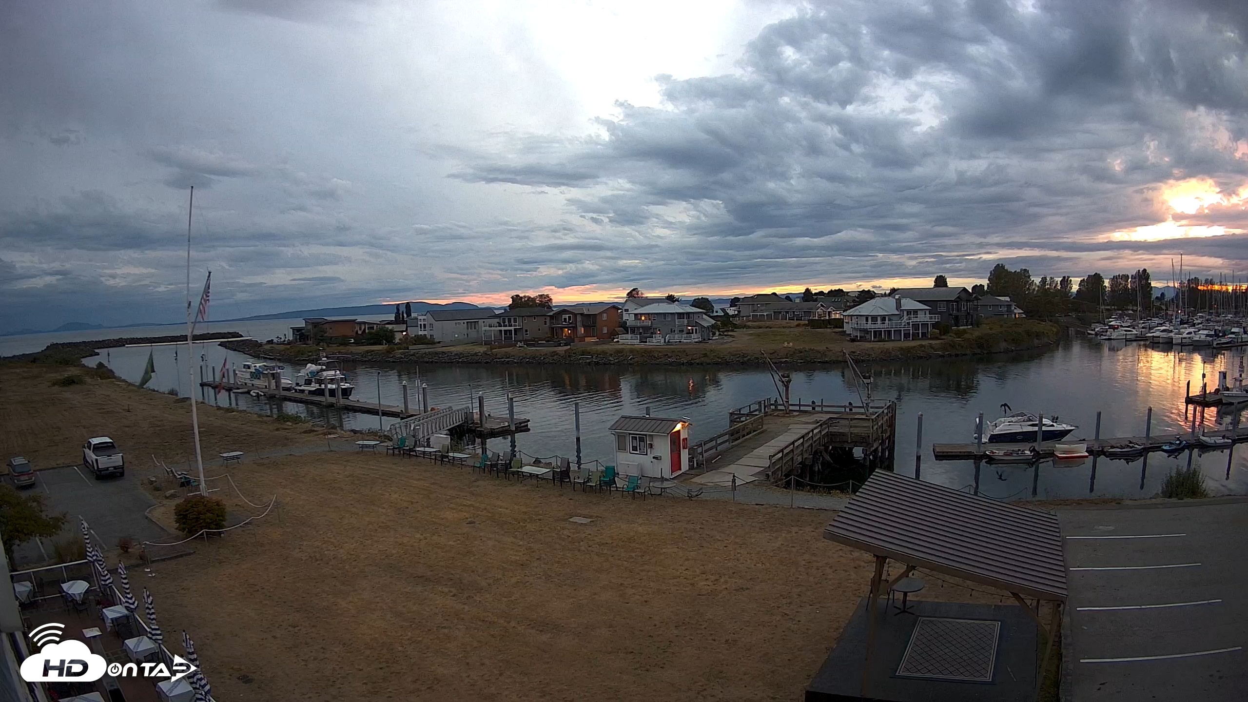 Snapshot of Point Roberts Marina SW Live Webcam taken Aug 28, 2026, 8:10pm PDT